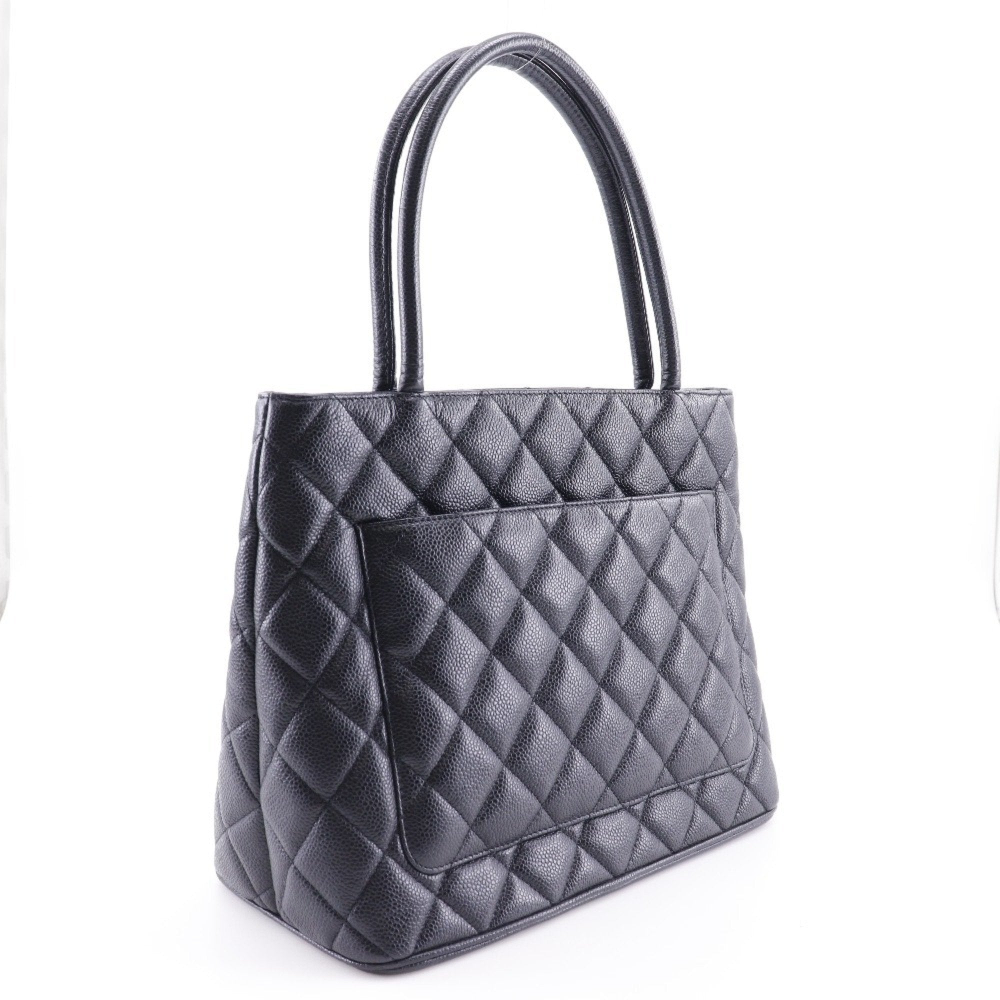 Chanel Caviar Skin Black Caviar Leather Tote Bag (Pre-Owned)