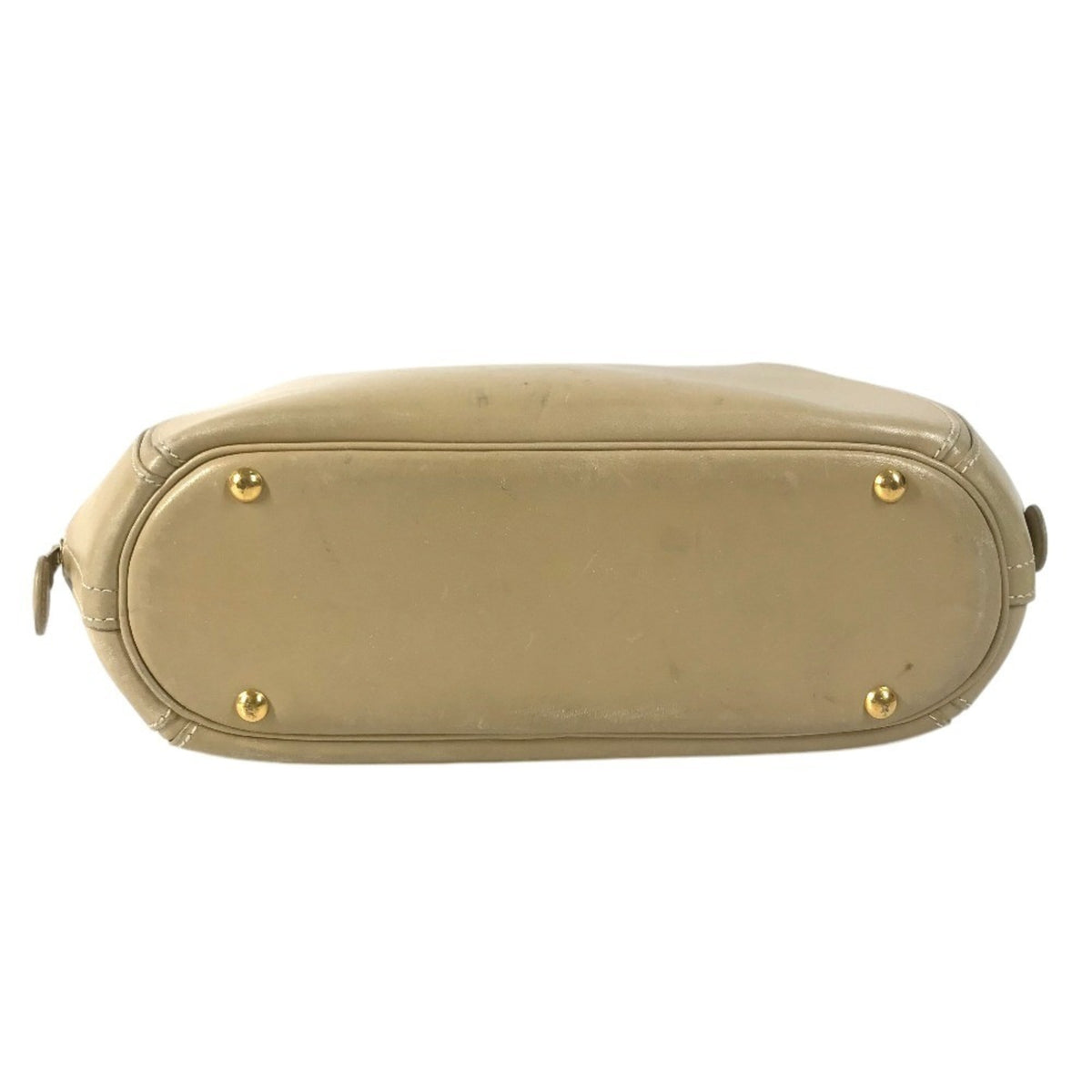 Hermes Beige Leather Handbag Tote Bag (Pre-Owned)
