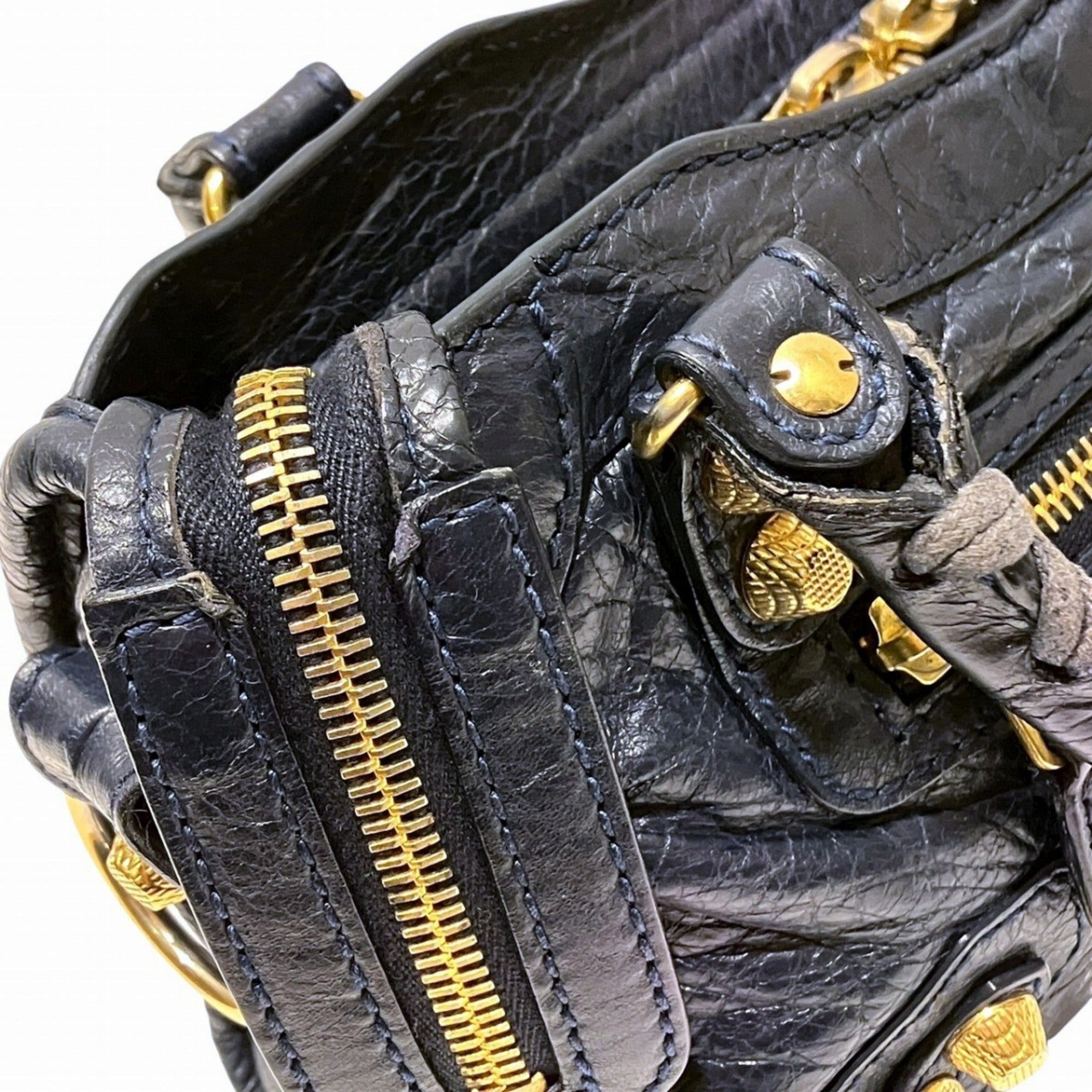 Balenciaga Navy Leather Handbag (Pre-Owned)