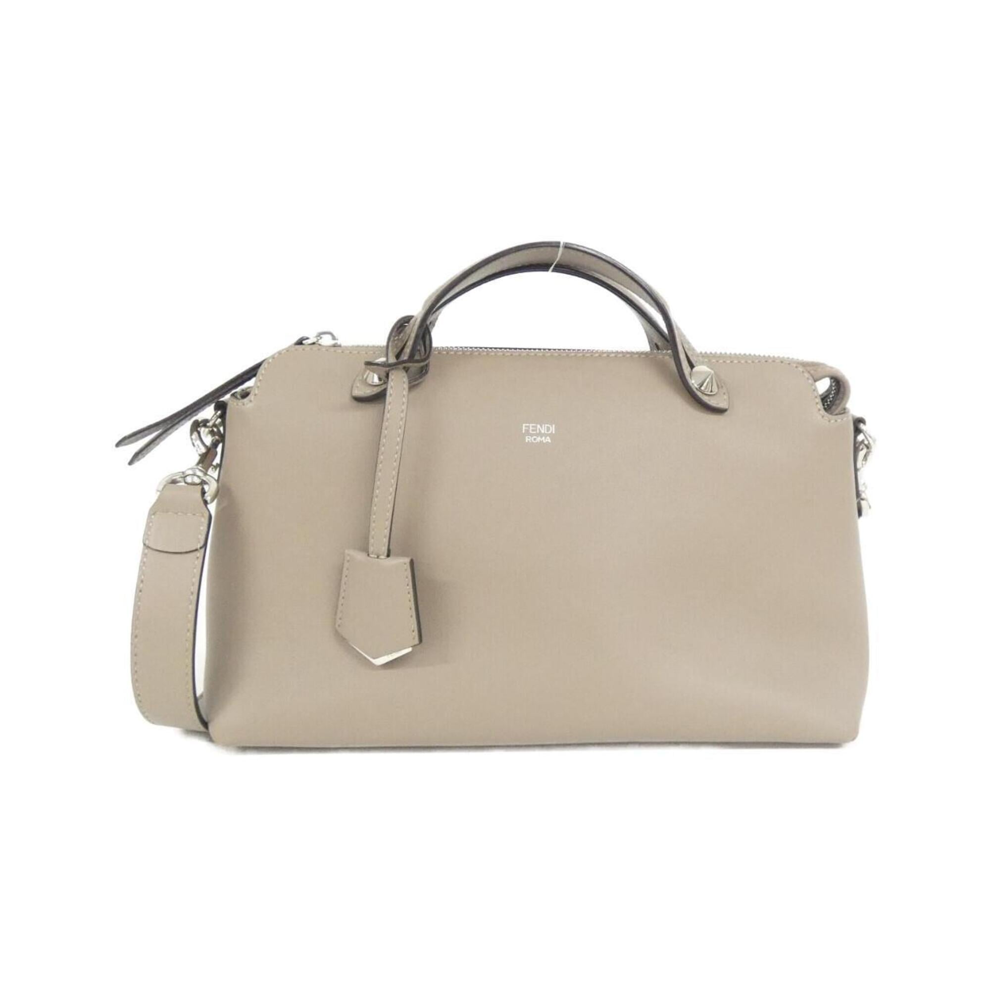 Fendi By The Way Silver Leather Handbag (Pre-Owned)