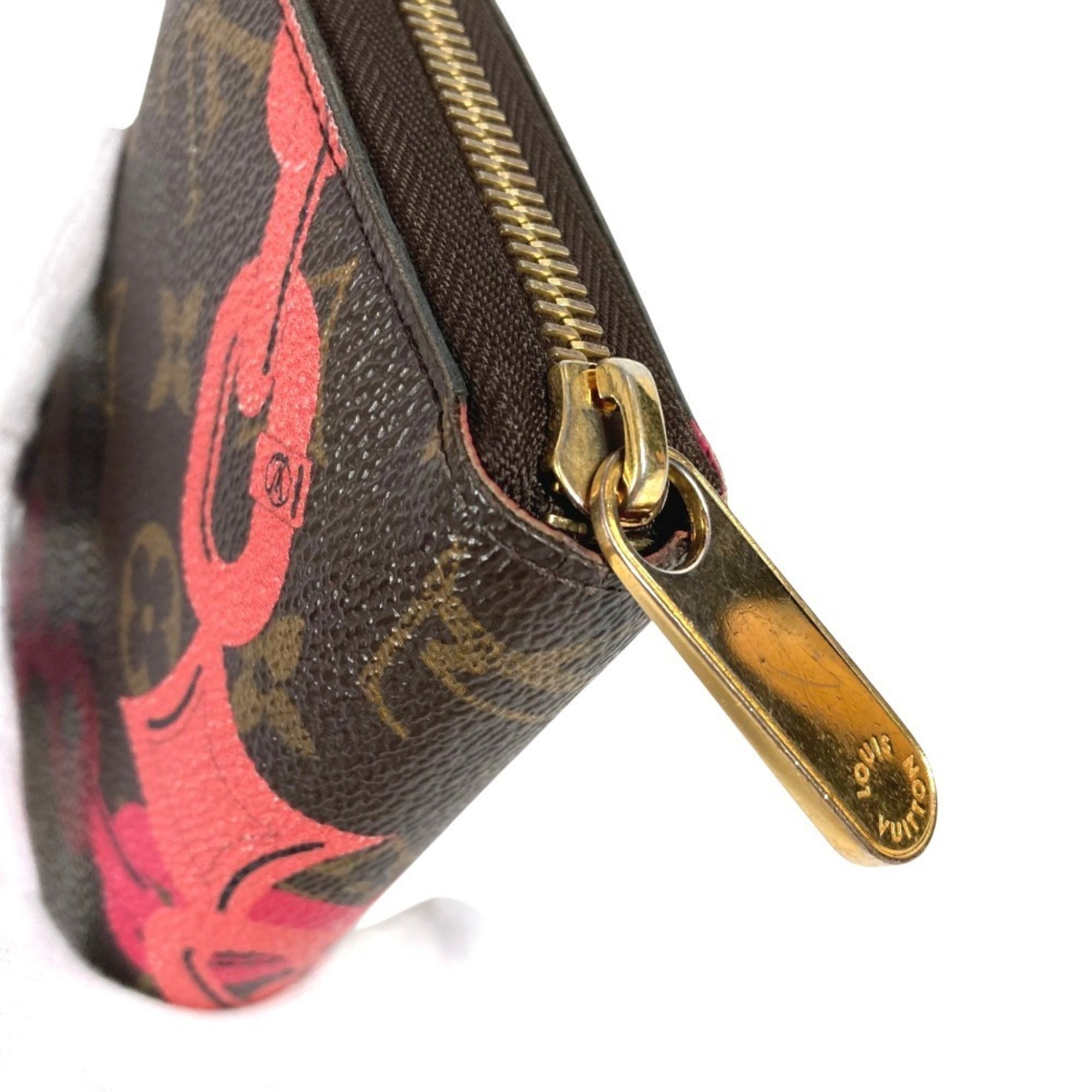 Louis Vuitton Brown Pink Monogram Canvas Long Wallet (Bi-Fold) (Pre-Owned)