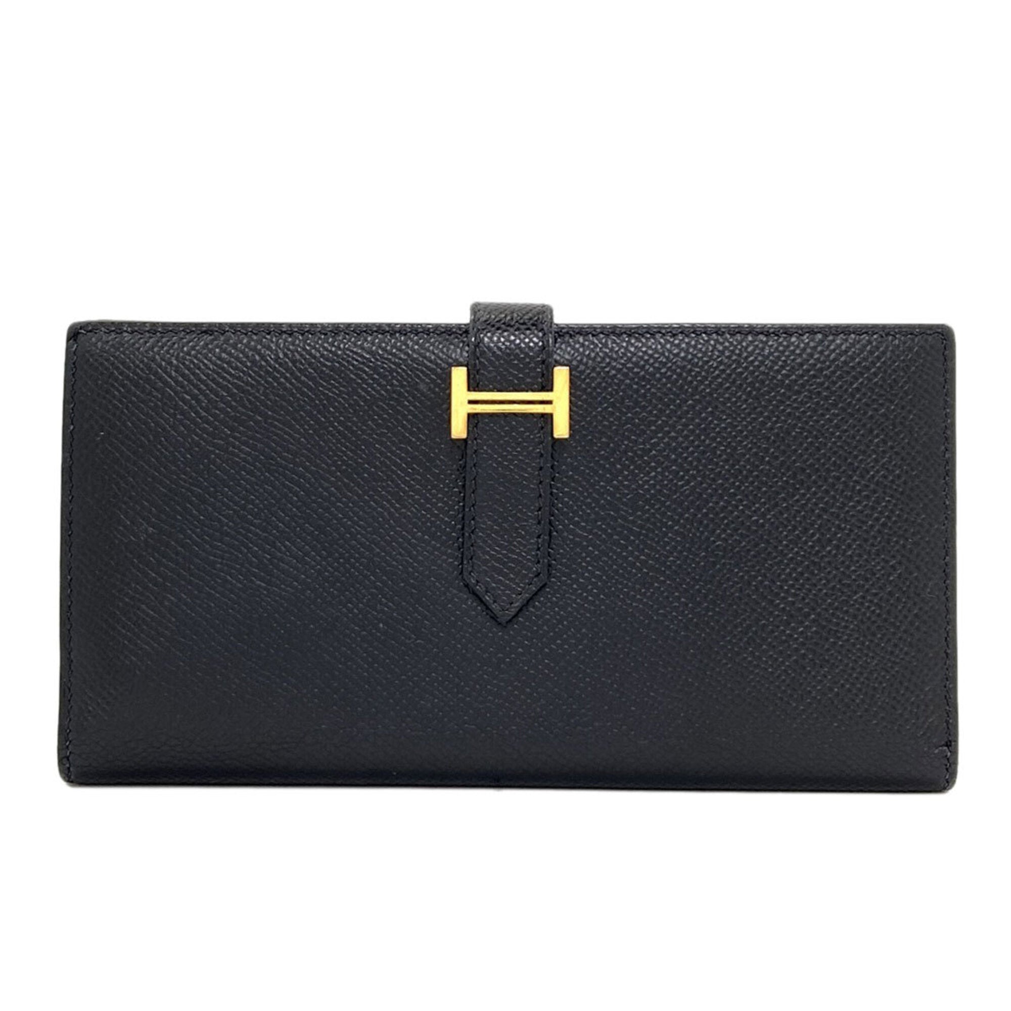 Hermes Black Epsom Leather Long Wallet (Bi-Fold) (Pre-Owned)