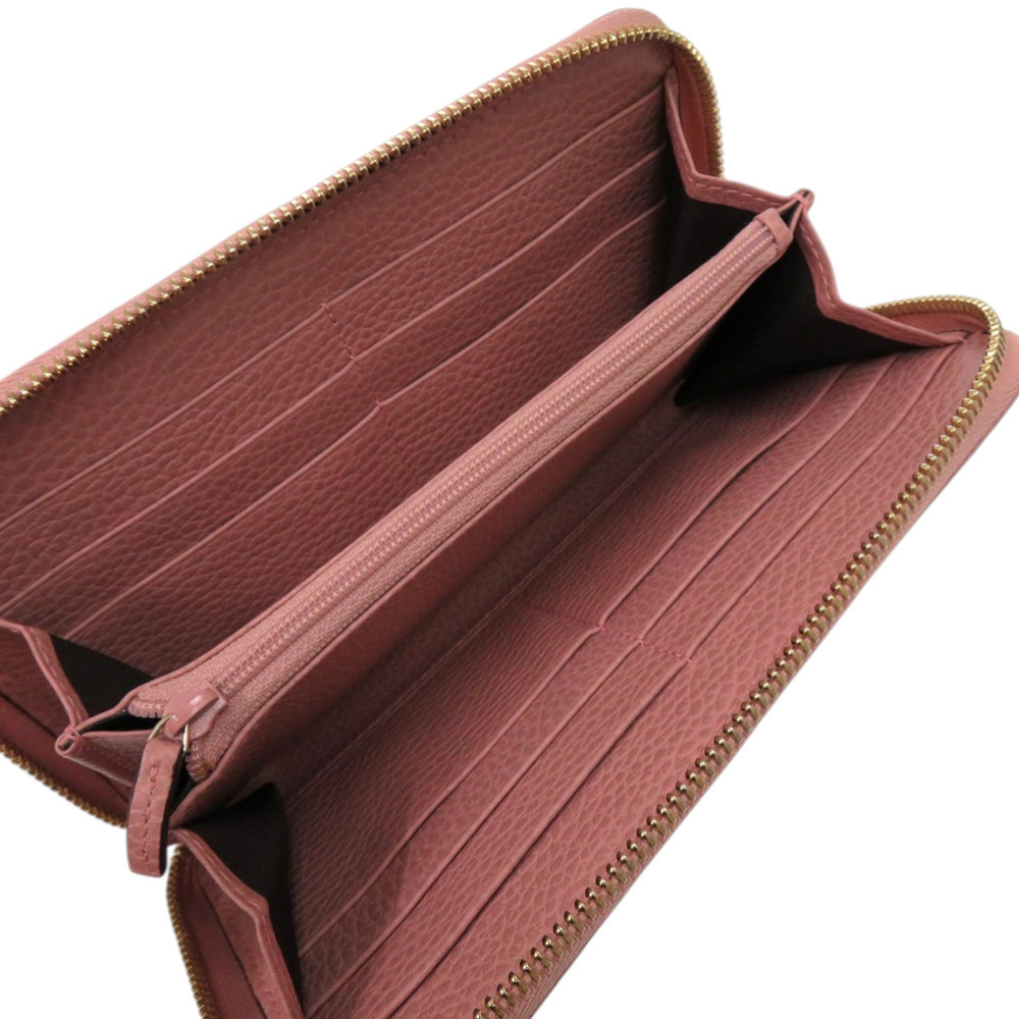 Gucci Beige Dusty Pink Gg Supreme Canvas Long Wallet (Bi-Fold) (Pre-Owned)