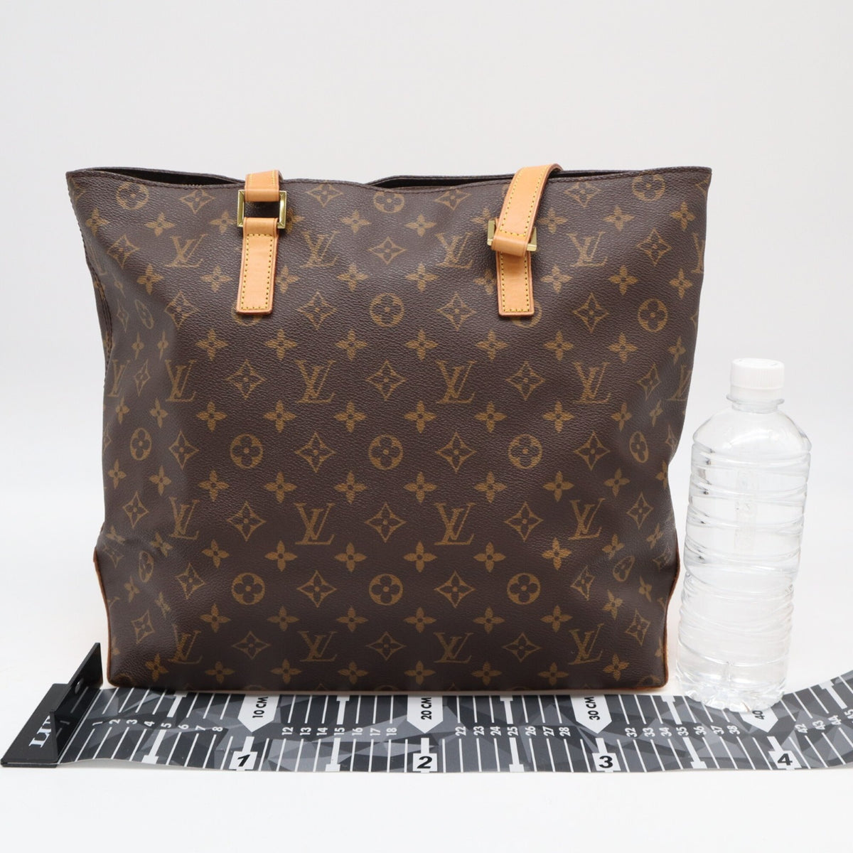 Louis Vuitton Beige Brown Coated Canvas Leather Handbag (Pre-Owned)