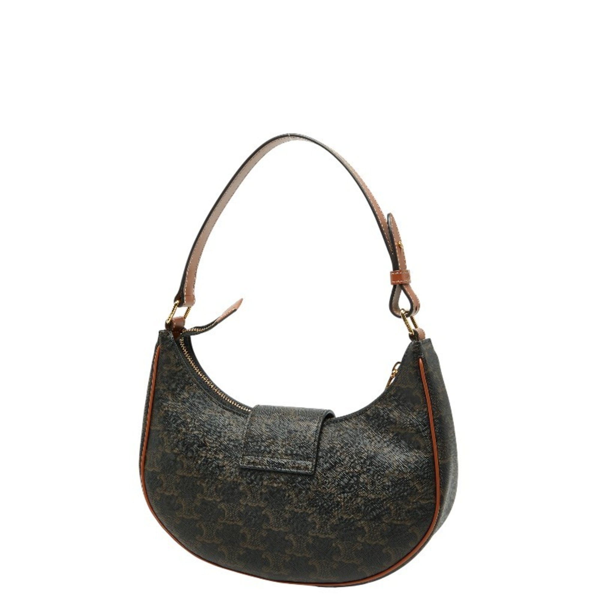 Celine Black Brown Pvc Leather Shoulder Bag (Pre-Owned)