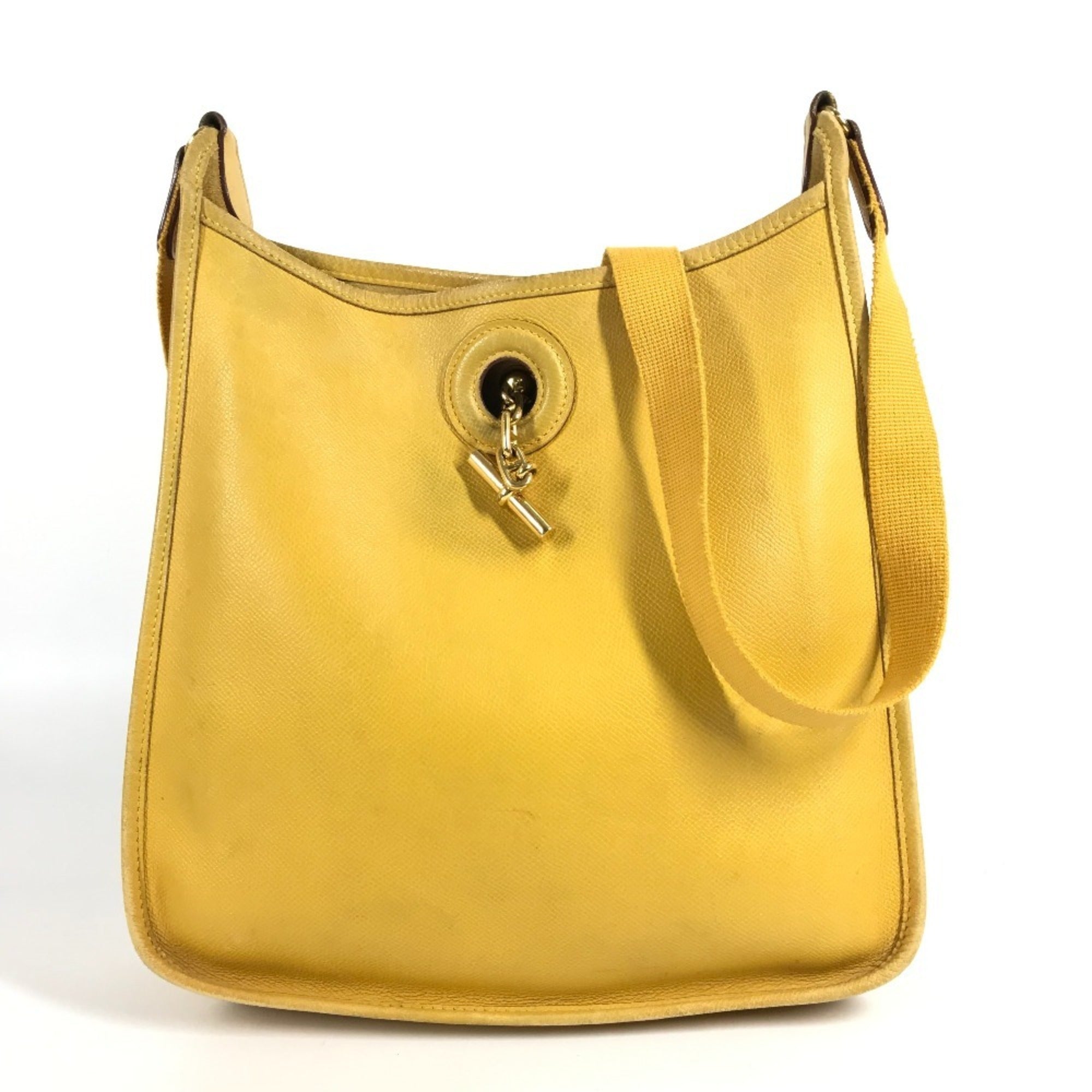 Hermes Yellow Leather Pochette Shoulder Bag (Pre-Owned)