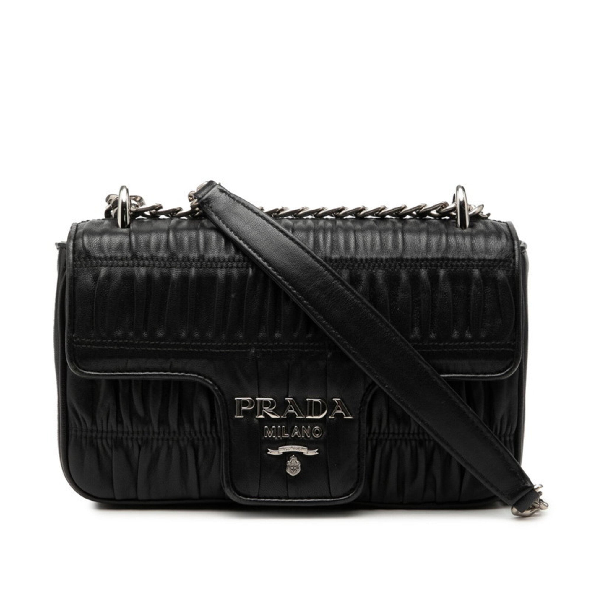 Prada Black Leather Shoulder Bag (Pre-Owned)