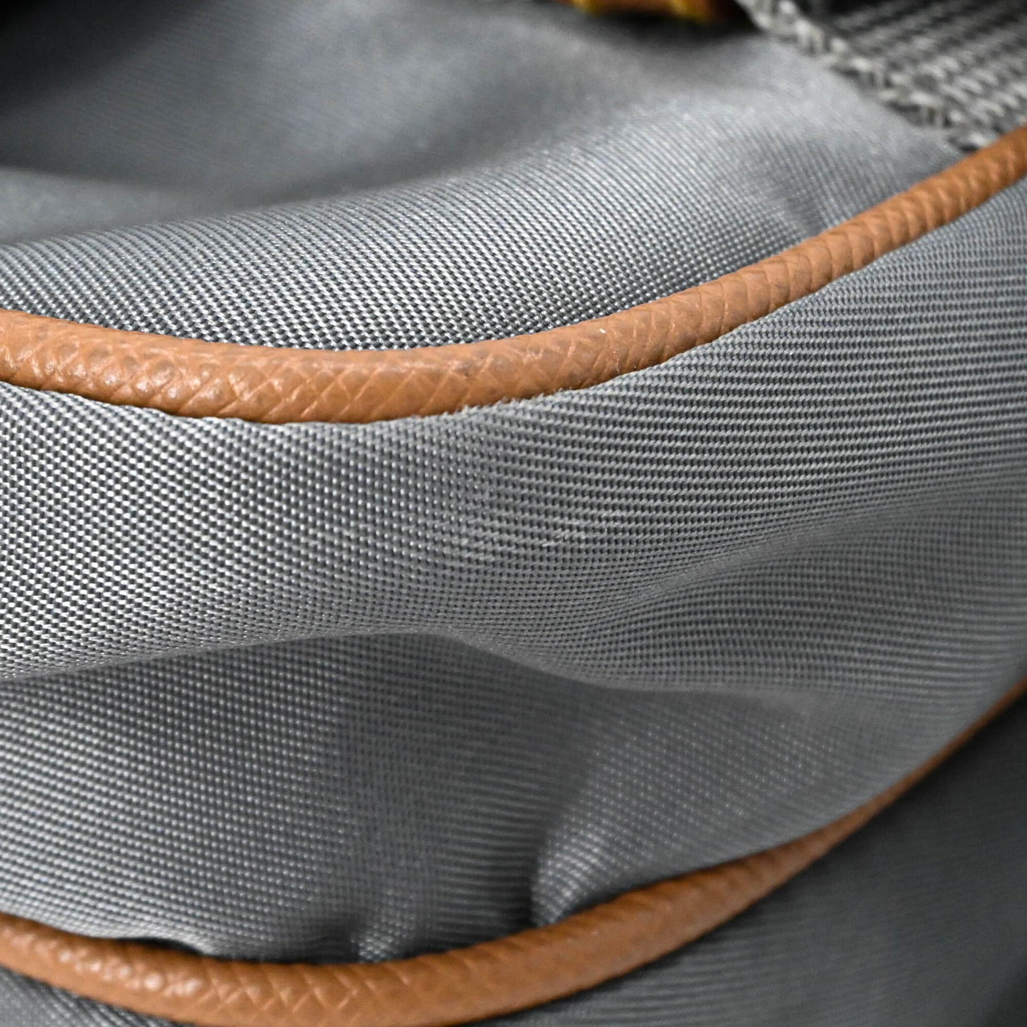 Prada Black Gray Brown Nylon Leather Shoulder Bag (Pre-Owned)