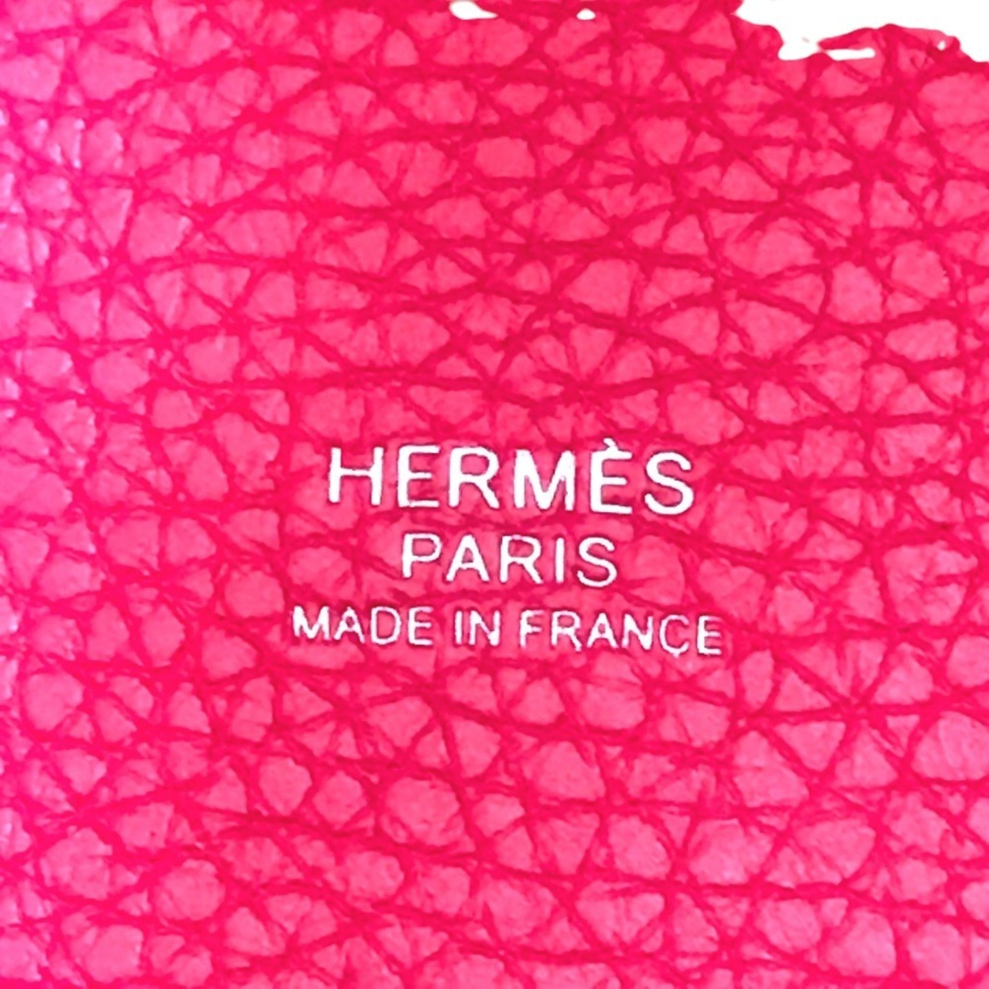 Hermes Pink Taurillon Clemence Leather Handbag (Pre-Owned)