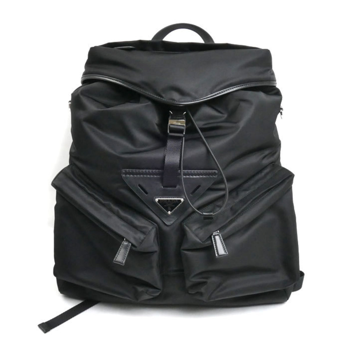 Prada Black Nylon Leather Backpack (Pre-Owned)