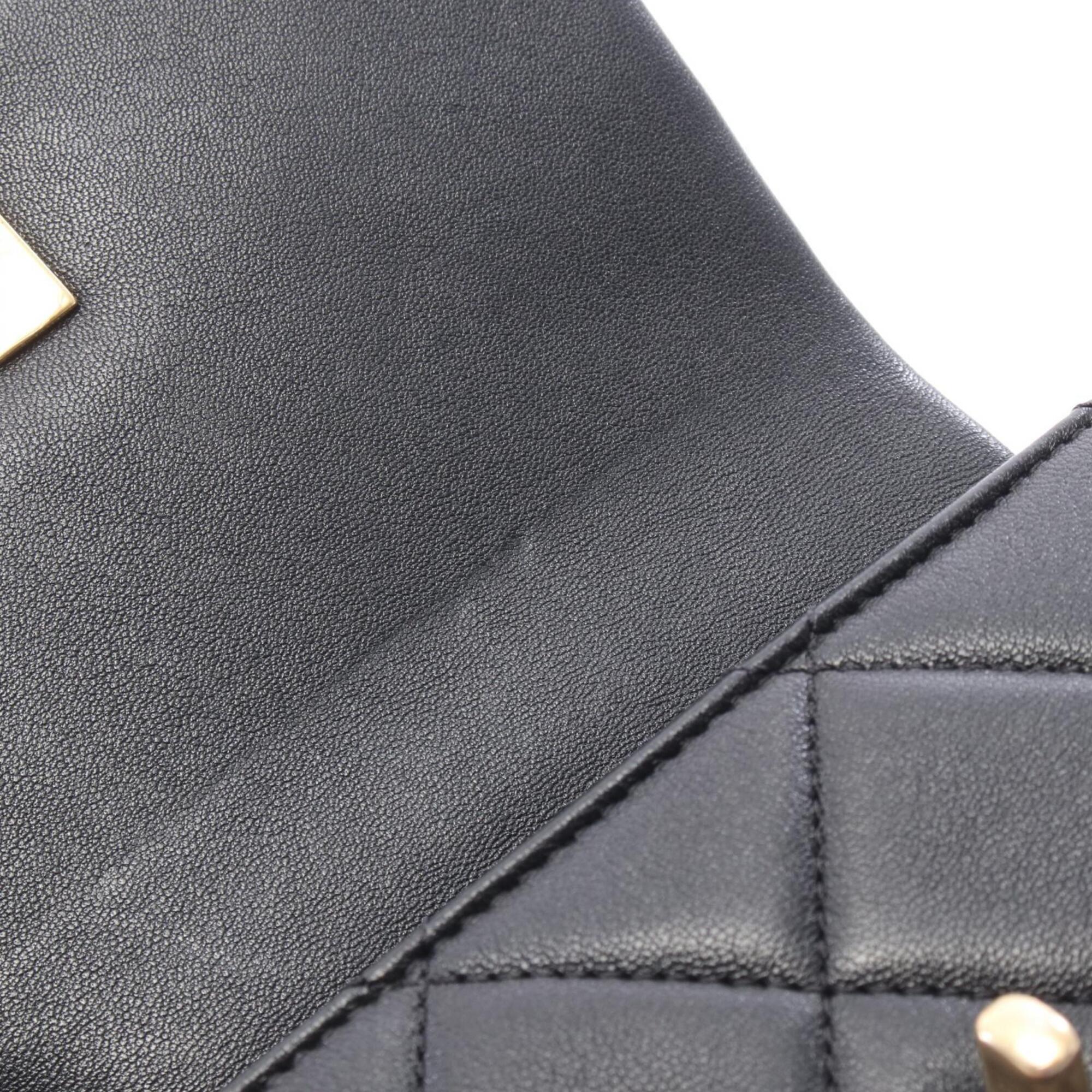 Chanel Black Leather Handbag Shoulder Bag (Pre-Owned)