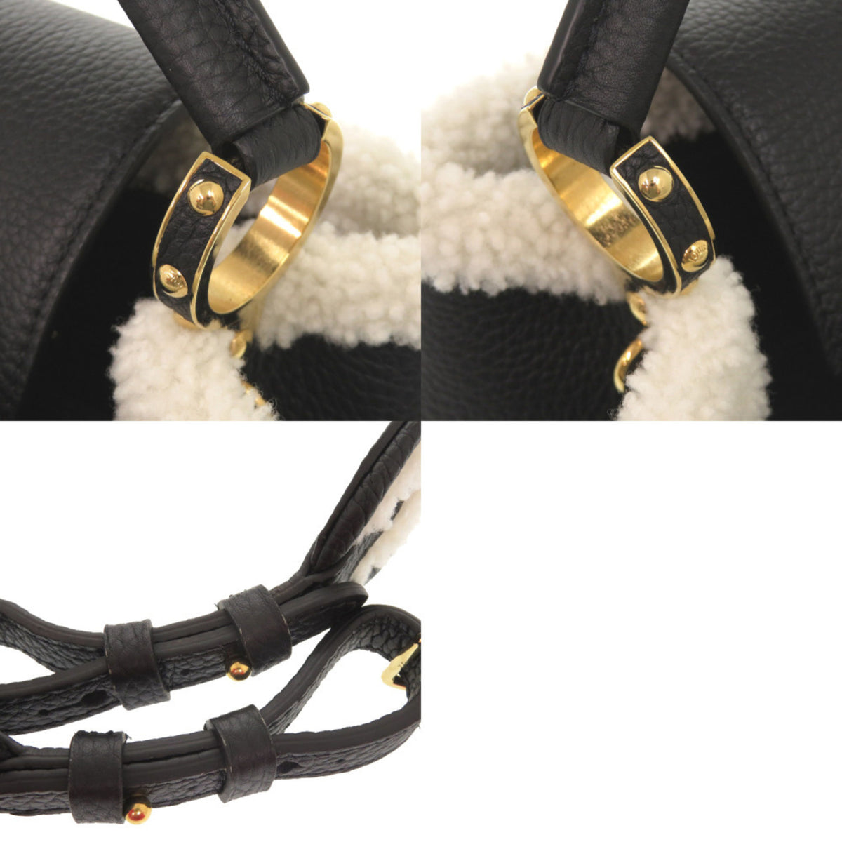 Louis Vuitton Black Leather Handbag (Pre-Owned)