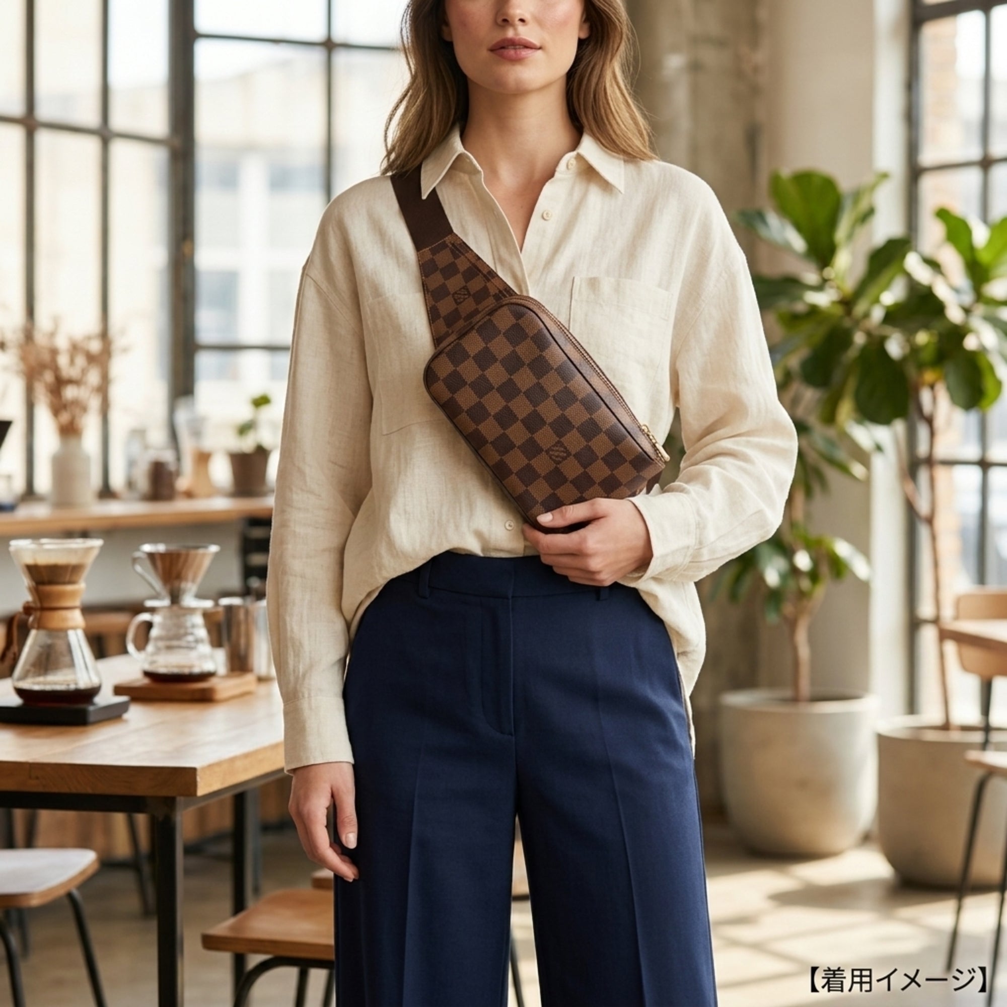 Louis Vuitton Brown Damier Canvas Sling Bag (Pre-Owned)
