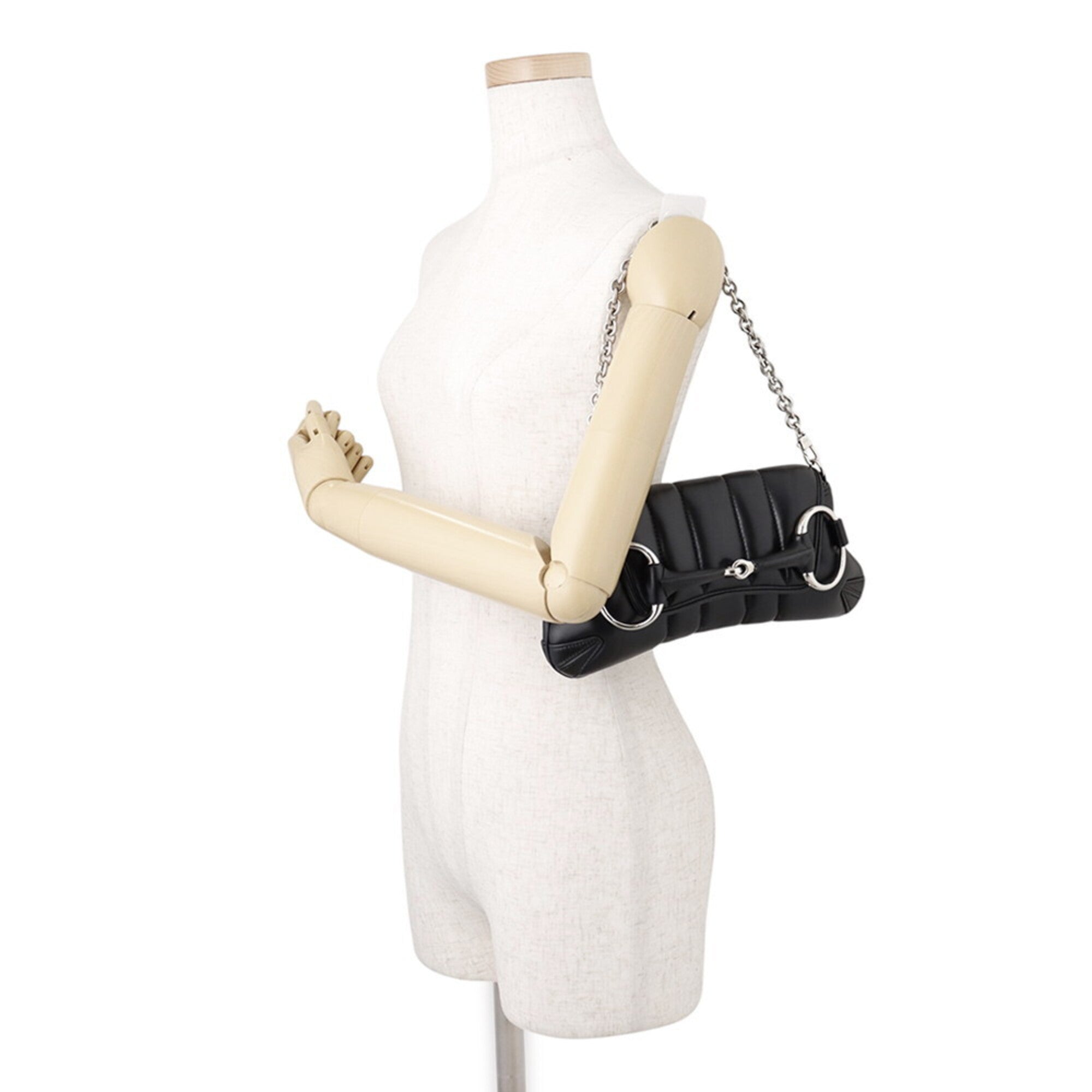 Gucci Horsebit Black Leather Handbag (Pre-Owned)