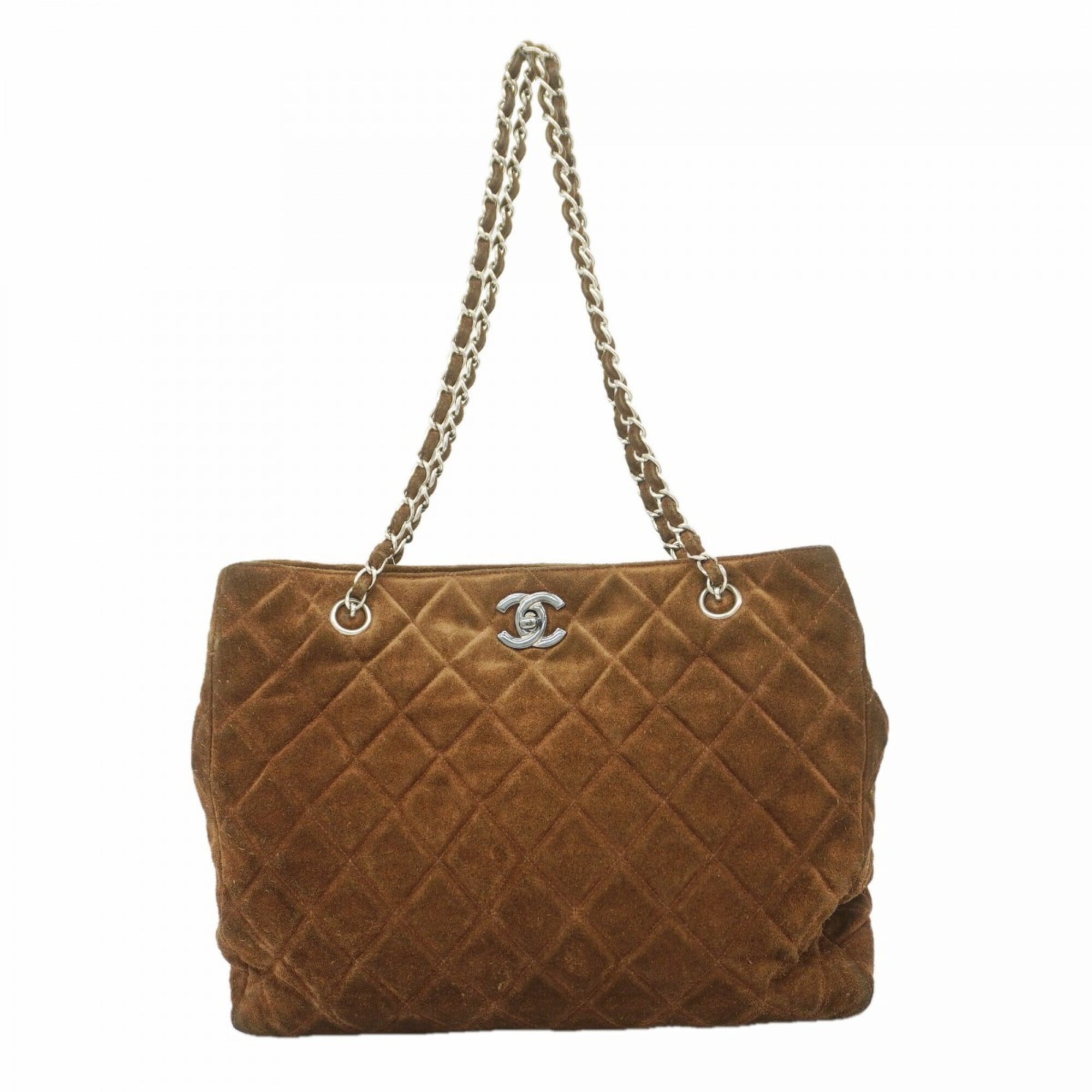 Chanel Brown Suede Tote Bag (Pre-Owned)