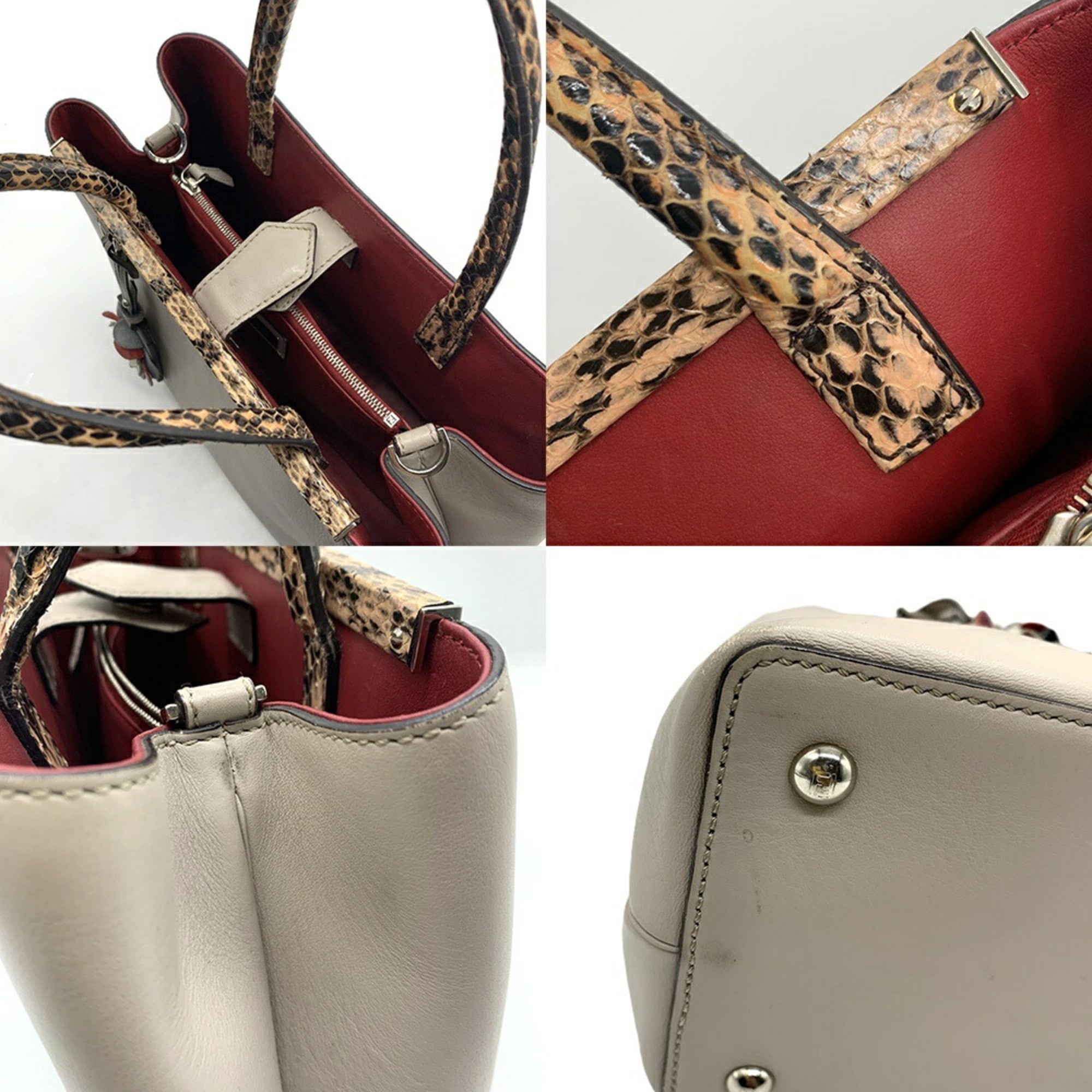 Fendi Beige Leather Handbag Shoulder Bag (Pre-Owned)