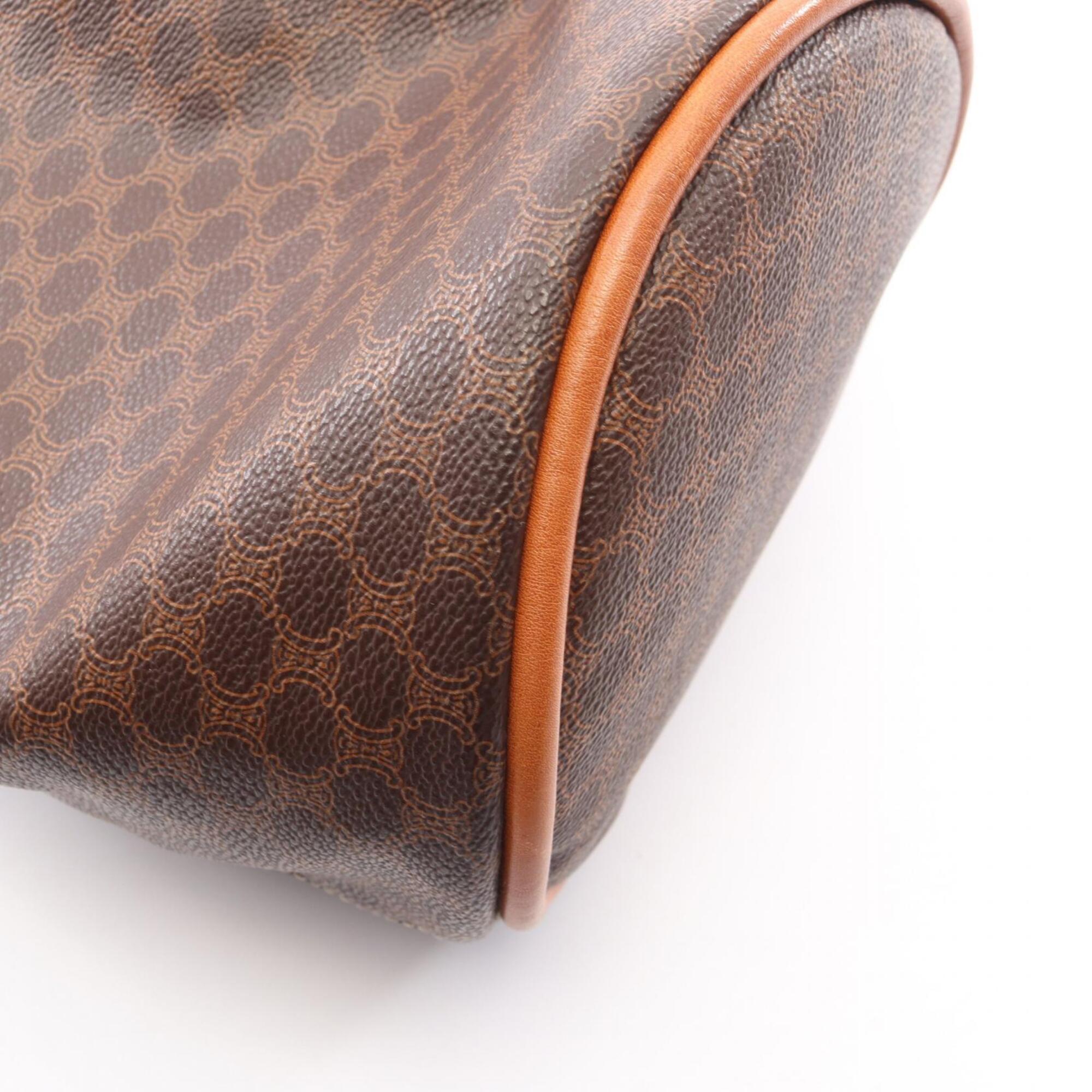 Celine Macadam Brown Coated Canvas Backpack Handbag (Pre-Owned)