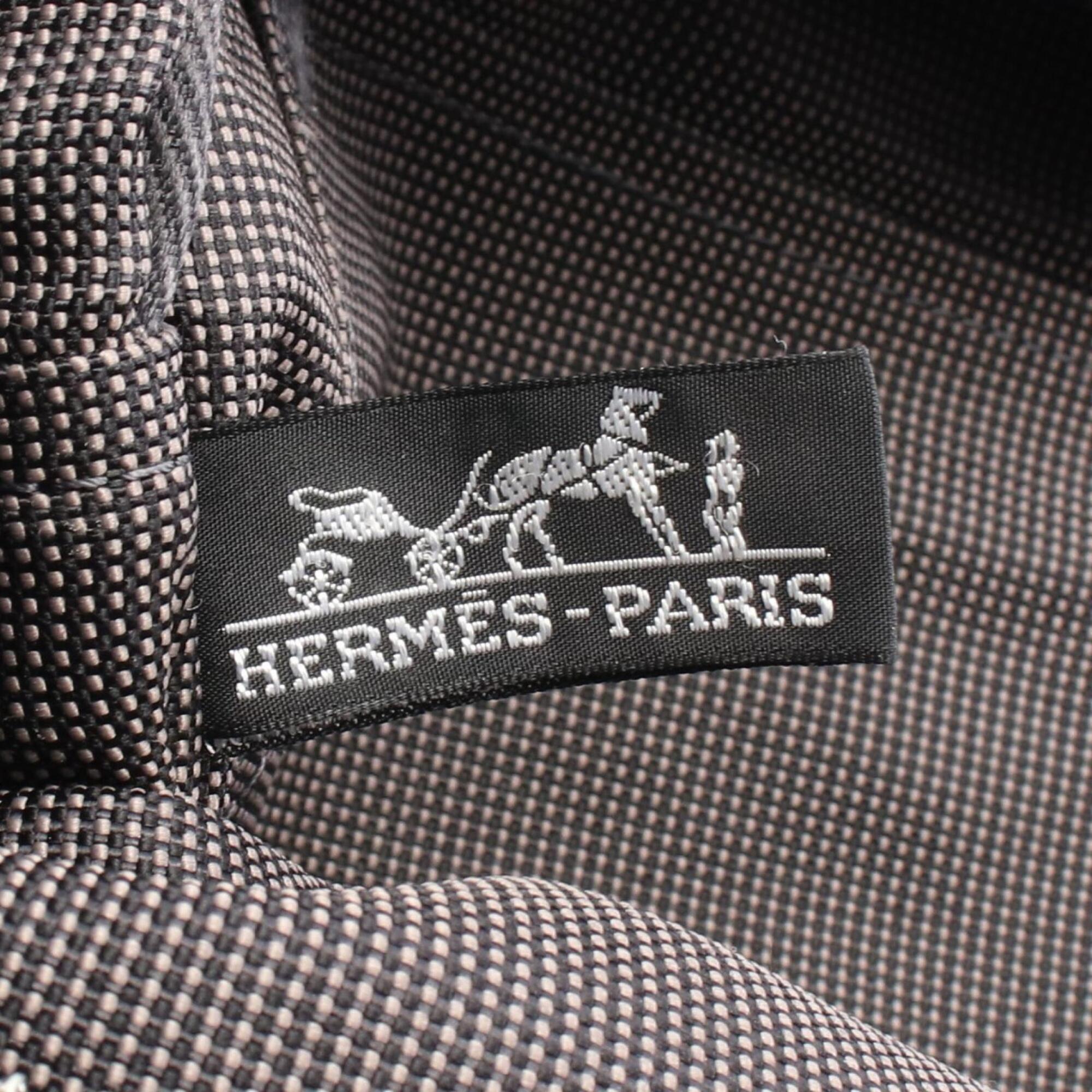 Hermes Gray Canvas Handbag Tote Bag (Pre-Owned)