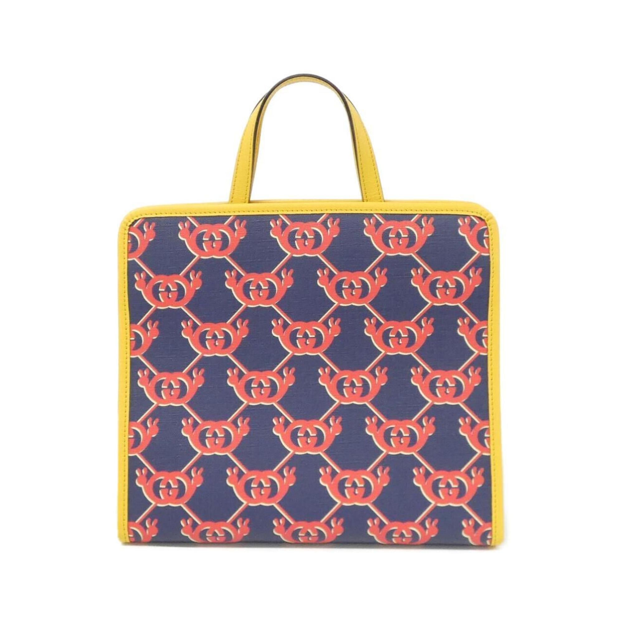 Gucci Blue Red Color Yellow Gg Supreme Handbag (Pre-Owned)
