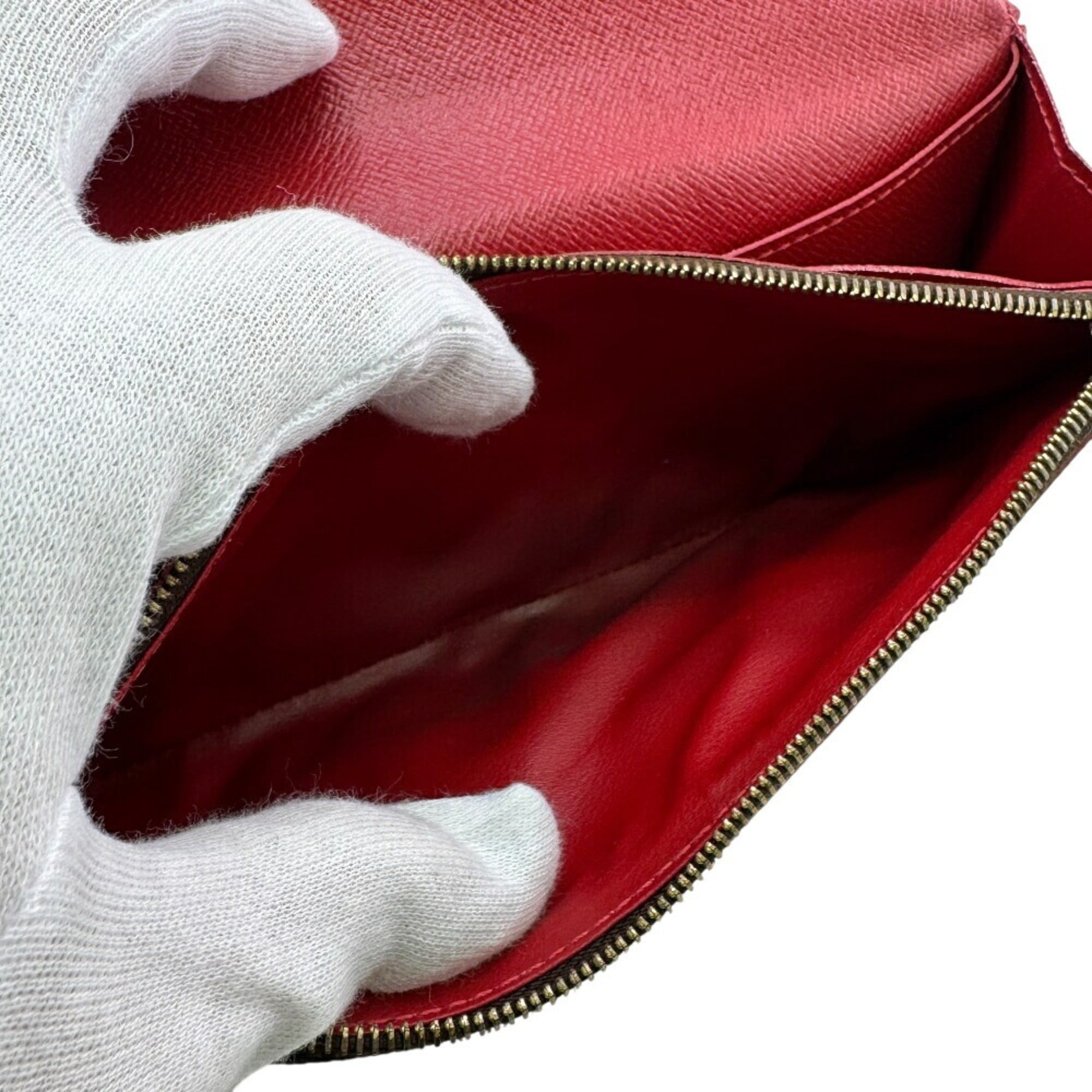Louis Vuitton Brown Red Color Leather Coin Purse/Coin Case (Pre-Owned)