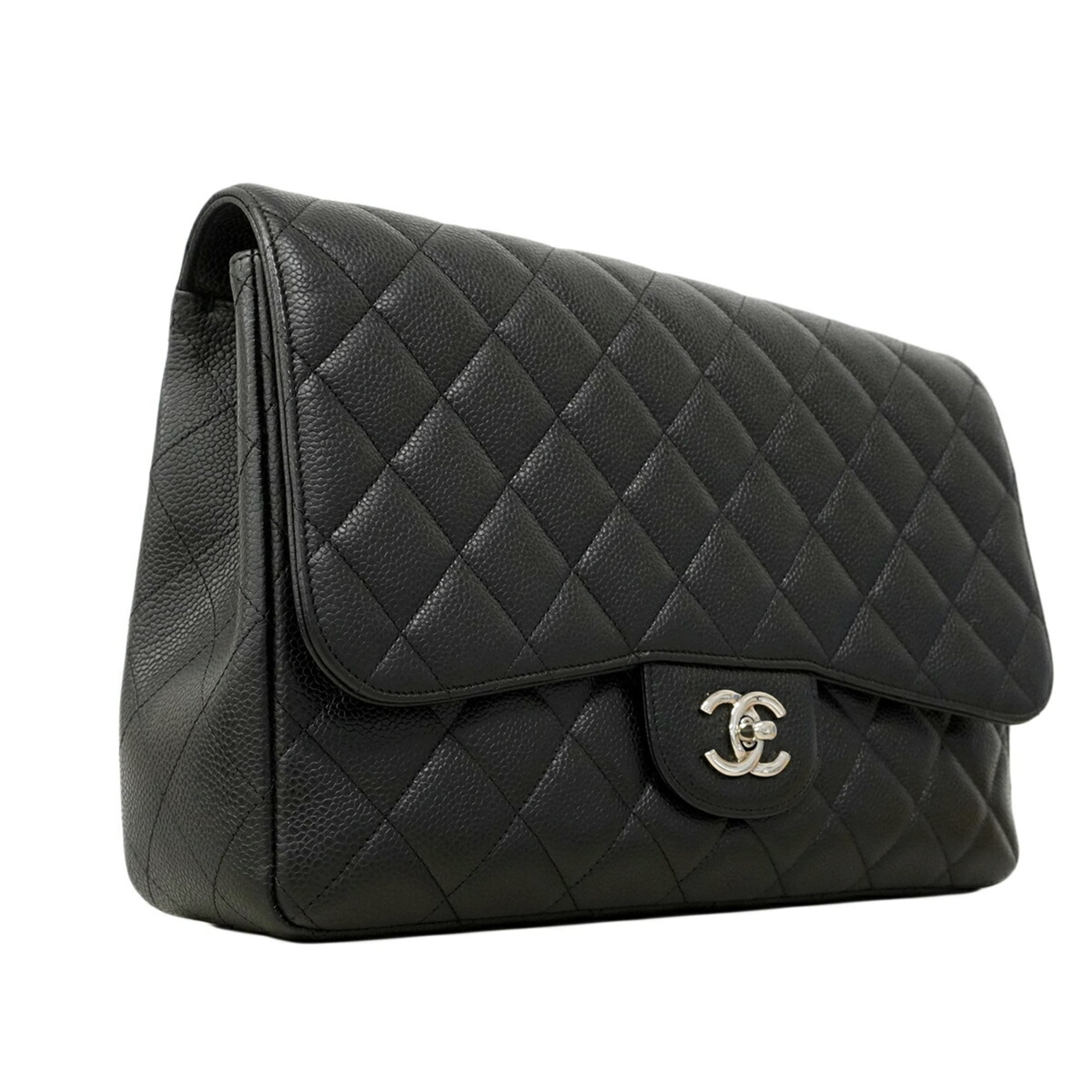 Chanel Black Grained Calfskin Shoulder Bag (Pre-Owned)