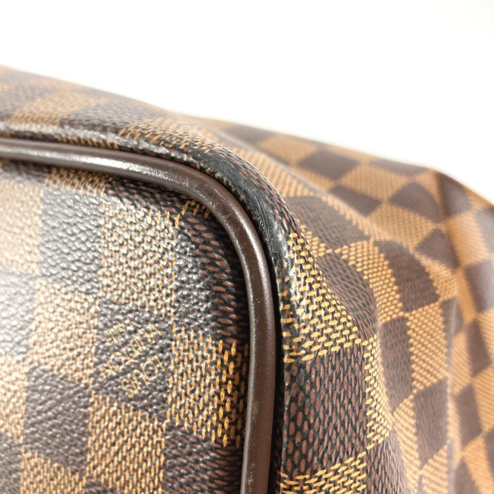 Louis Vuitton Brown Damier Canvas Ebene Damier Canvas Boston Bag Handbag Tote Bag (Pre-Owned)