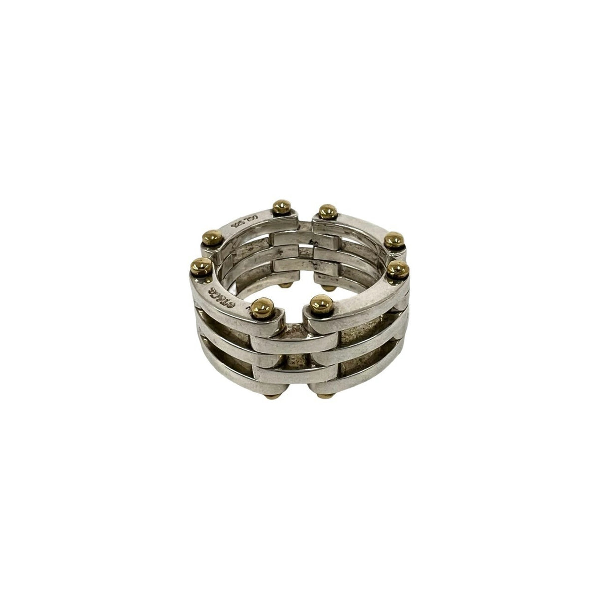 Tiffany Gold Silver Yellow Gold (18K) Silver 925 Band Ring (Pre-Owned)