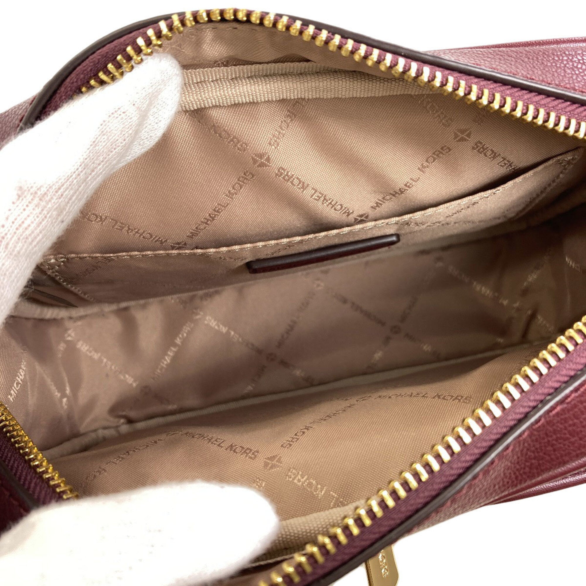 Michael Kors Bordeaux Leather Shoulder Bag (Pre-Owned)