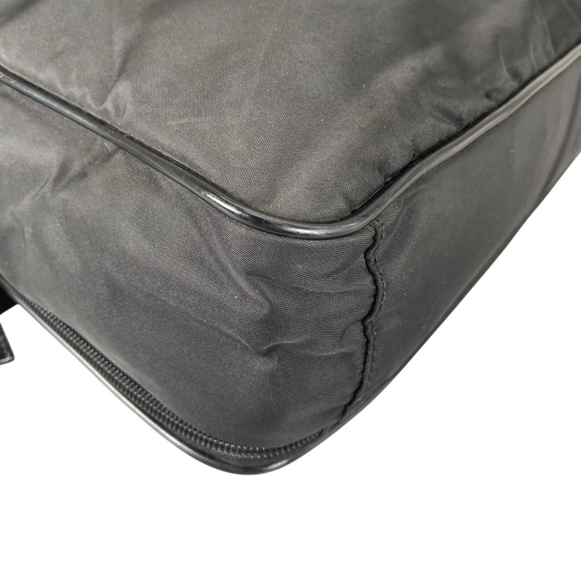 Prada Black Nylon Briefcase Shoulder Bag (Pre-Owned)