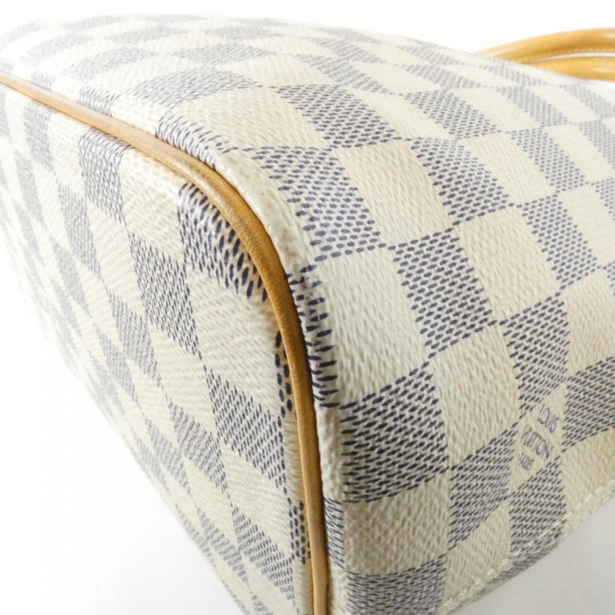 Louis Vuitton Azur White Coated Canvas Handbag (Pre-Owned)