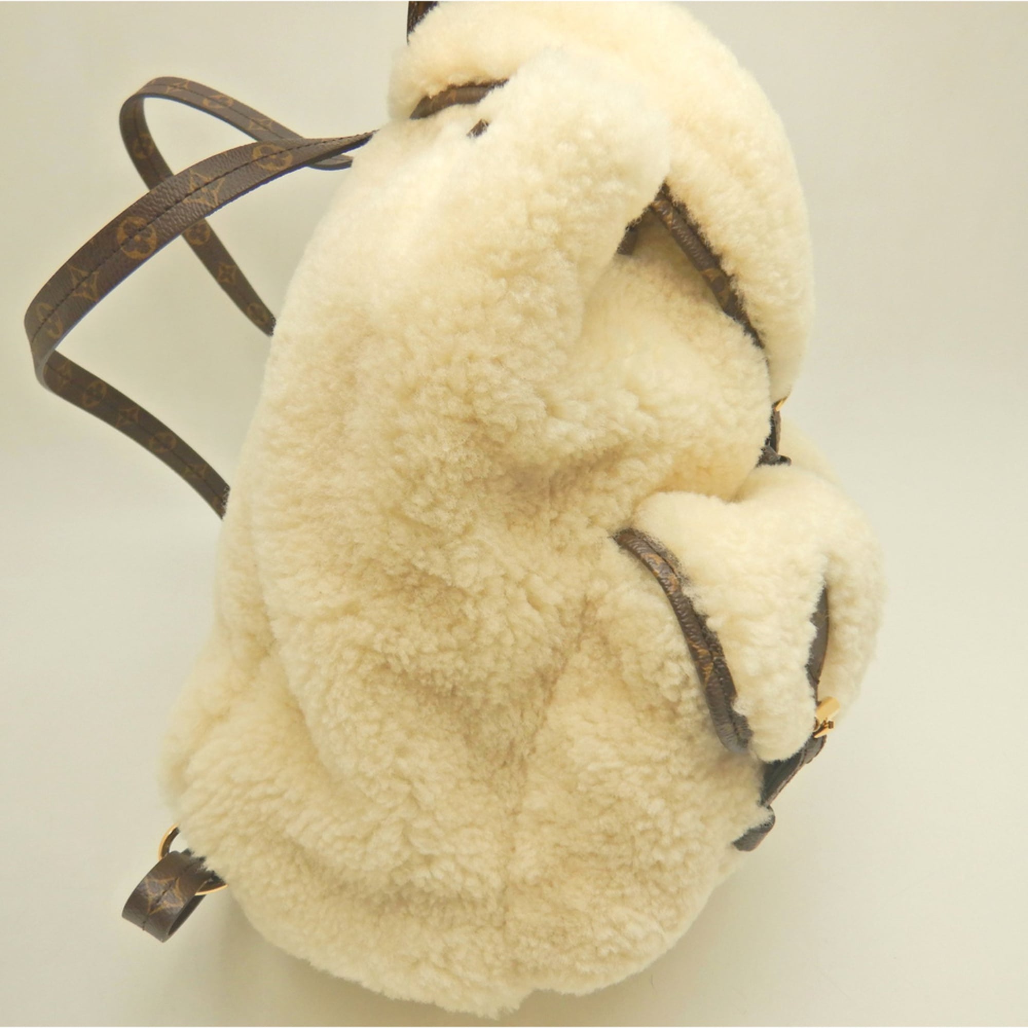Louis Vuitton Cream Leather Backpack (Pre-Owned)