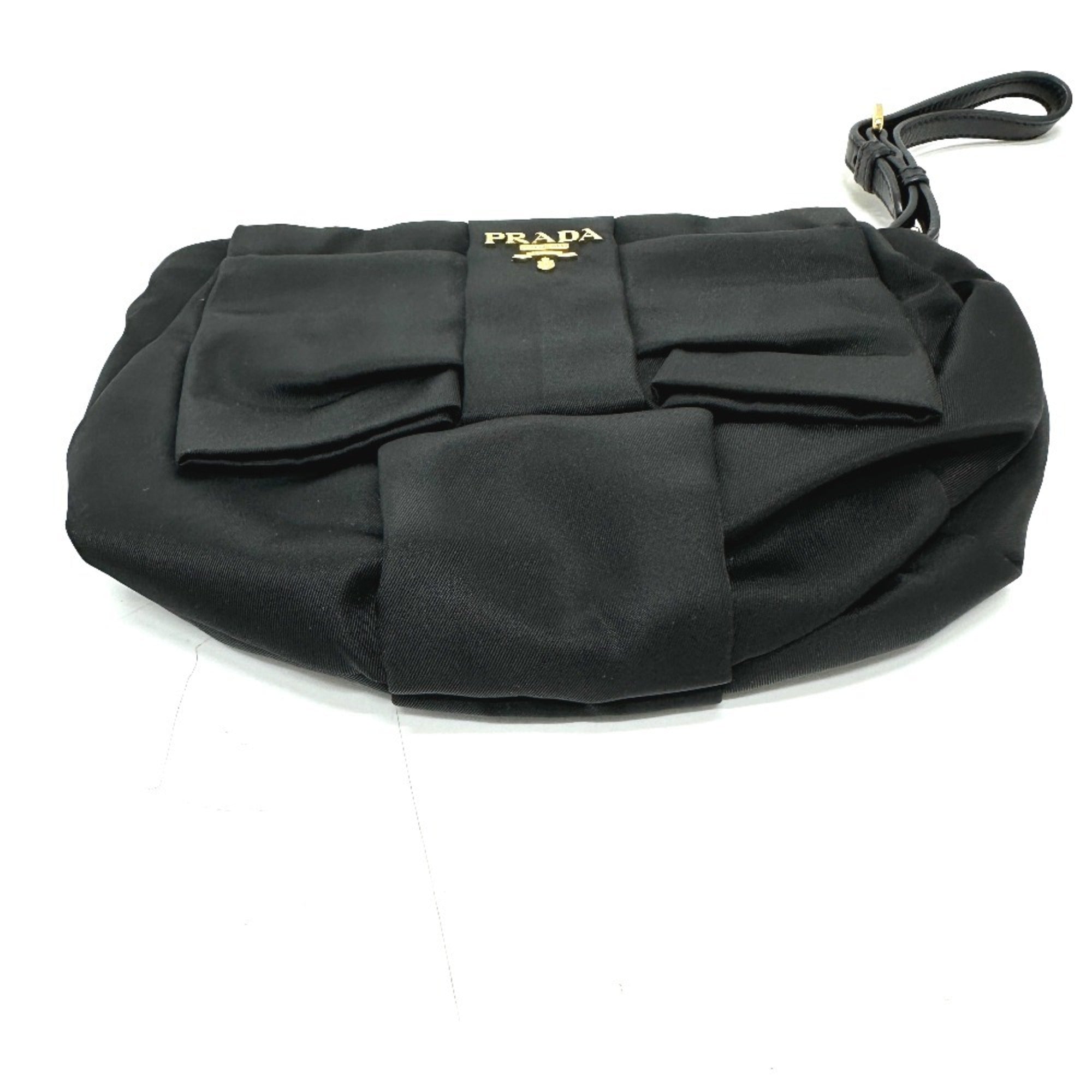 Prada Black Leather Nylon Pouch (Pre-Owned)