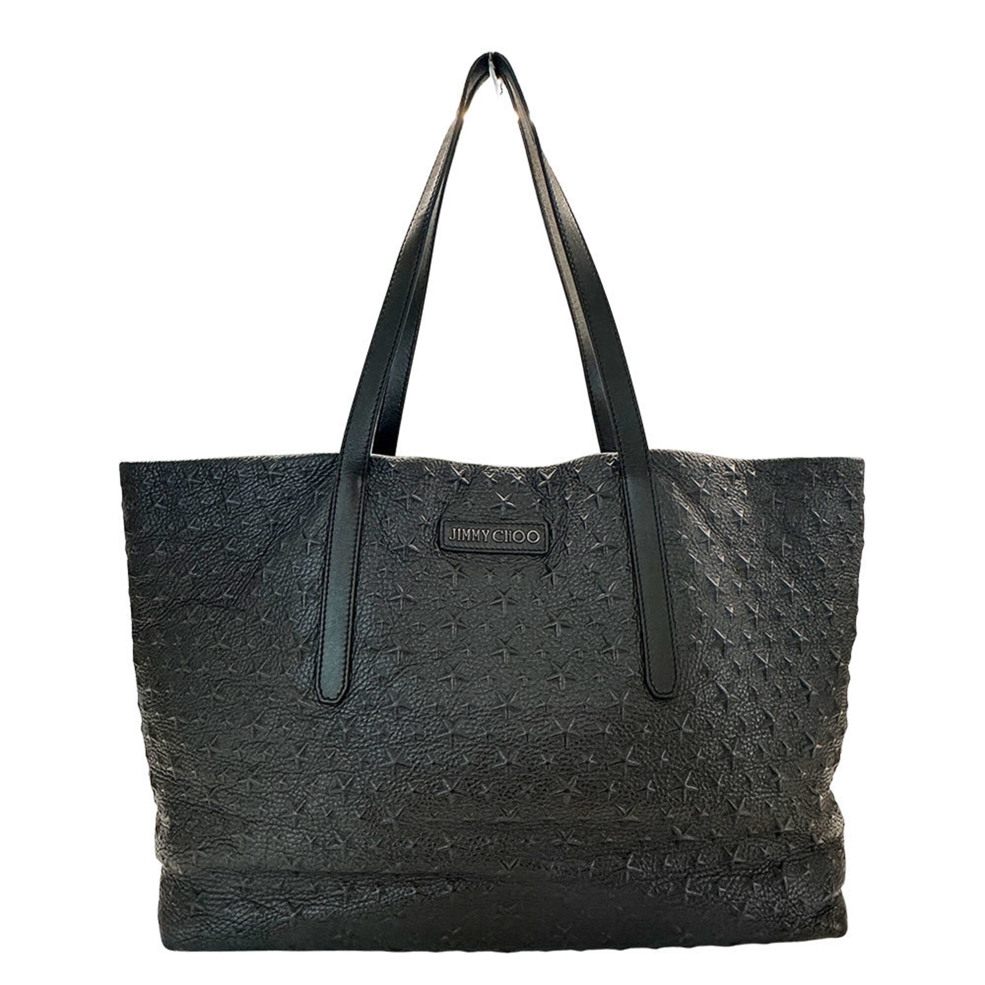 Jimmy Choo Black Camouflage Leather Handbag Tote Bag (Pre-Owned)