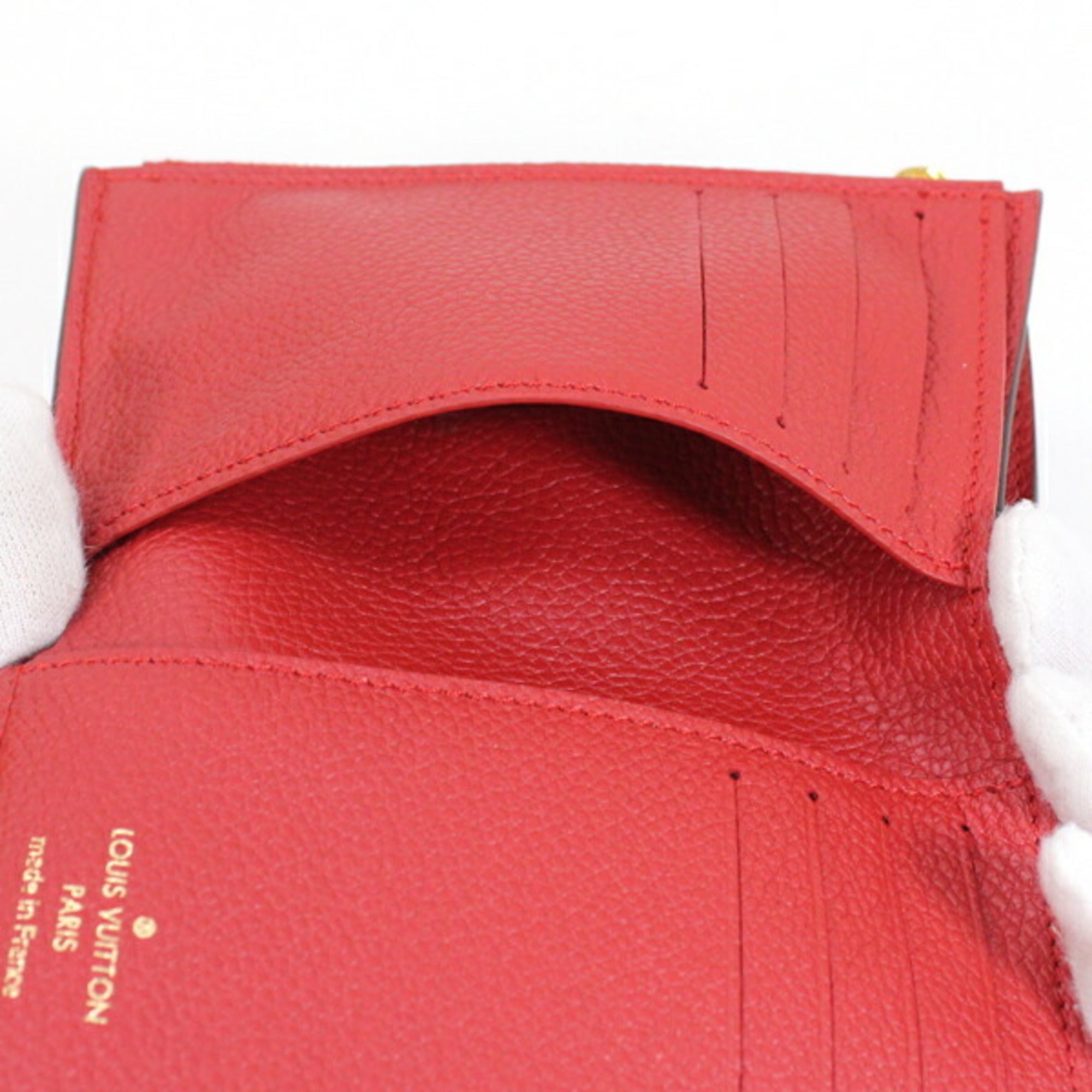 Louis Vuitton Brown Cerise Monogram Red Color Monogram Wallet (Tri-Fold) (Pre-Owned)