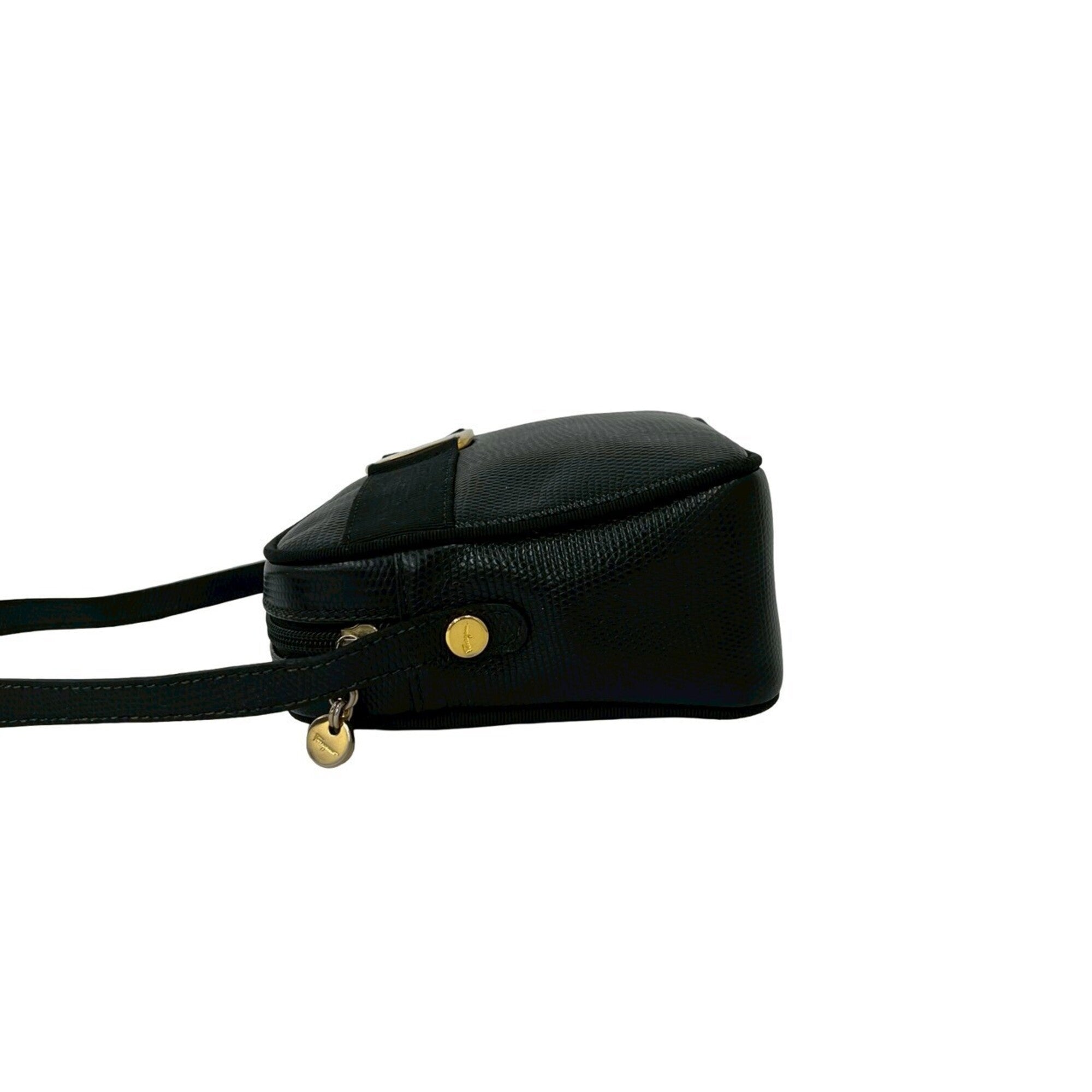 Salvatore Ferragamo Black Leather Shoulder Bag (Pre-Owned)