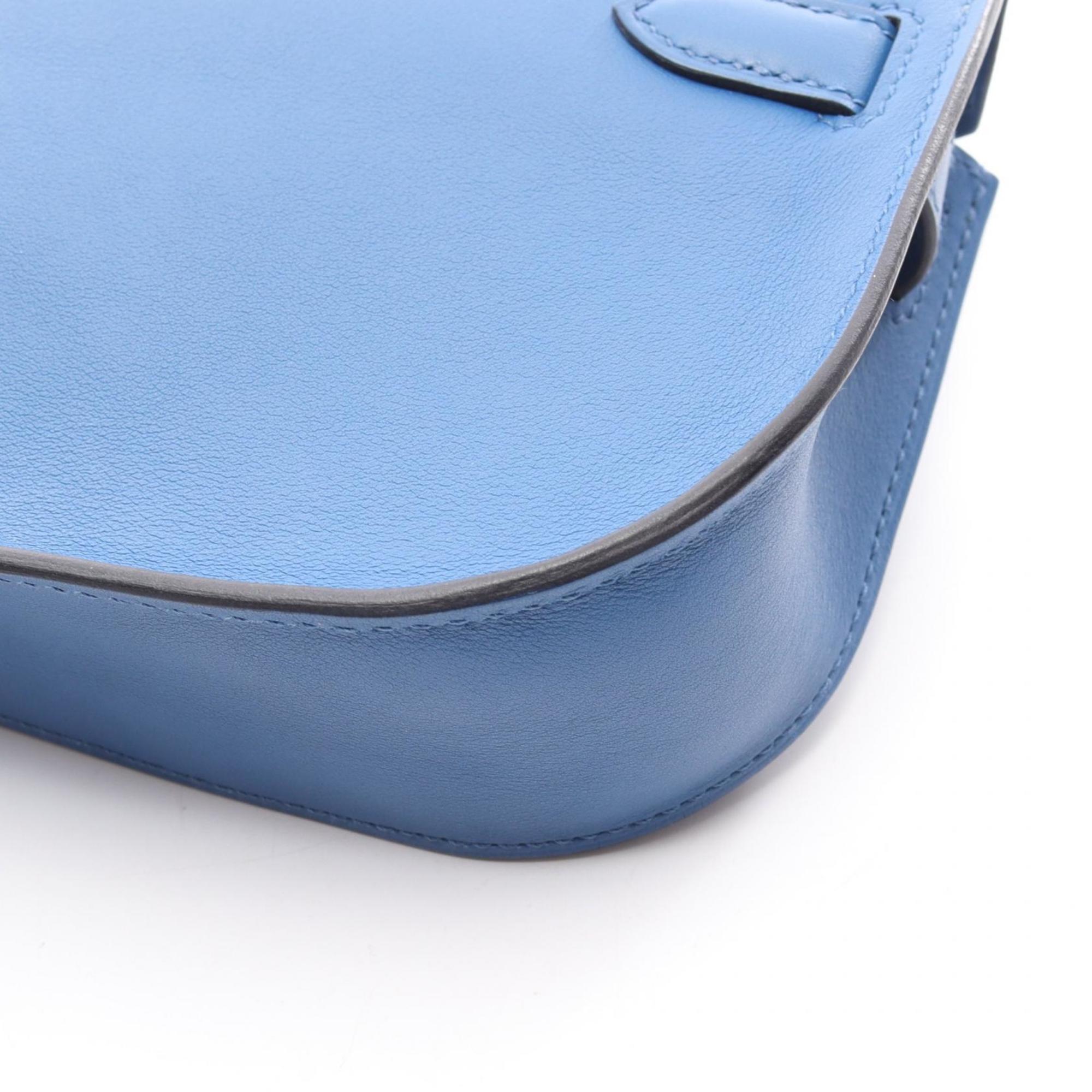 Hermes Blue Swift Leather Handbag Shoulder Bag (Pre-Owned)