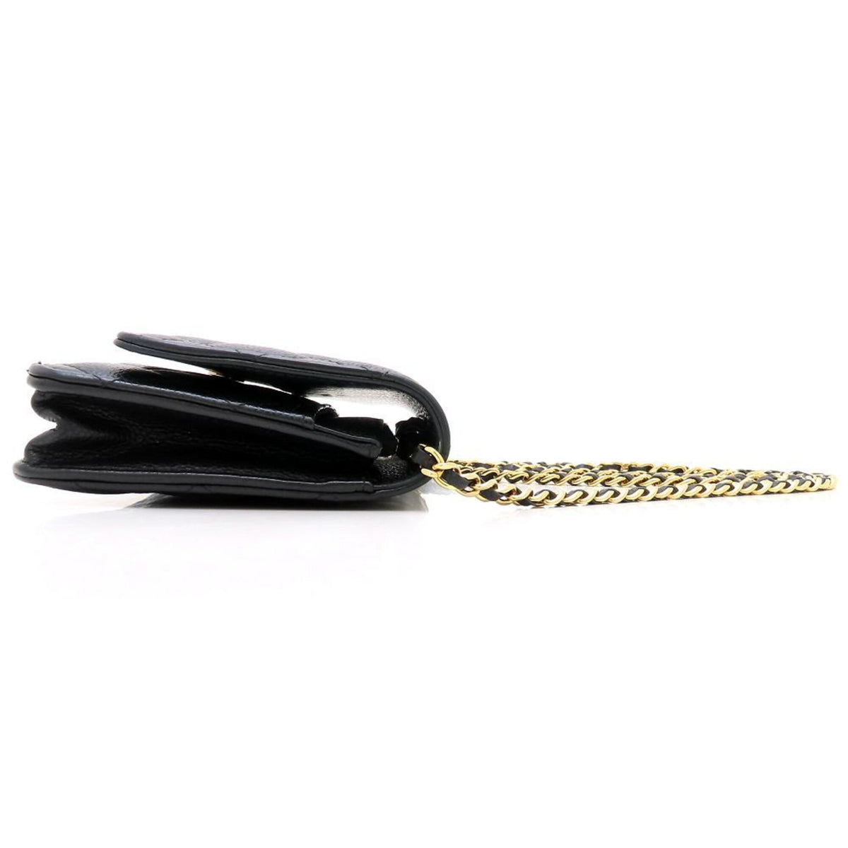 Chanel Black Grained Calfskin Chain/Shoulder Wallet (Pre-Owned)