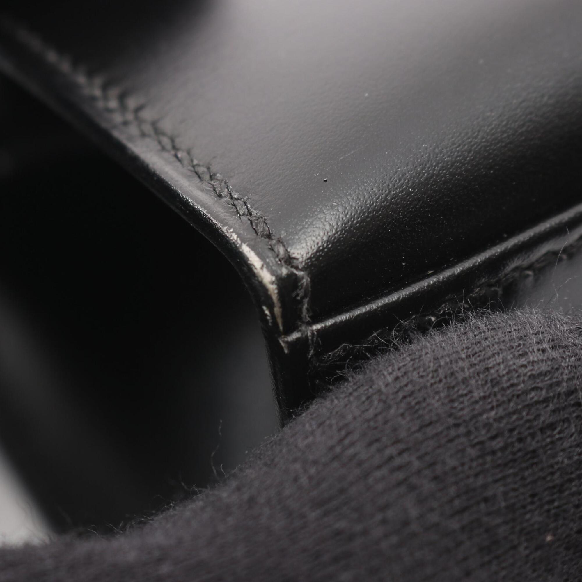 Hermes Black Box Calf Leather Handbag Shoulder Bag (Pre-Owned)