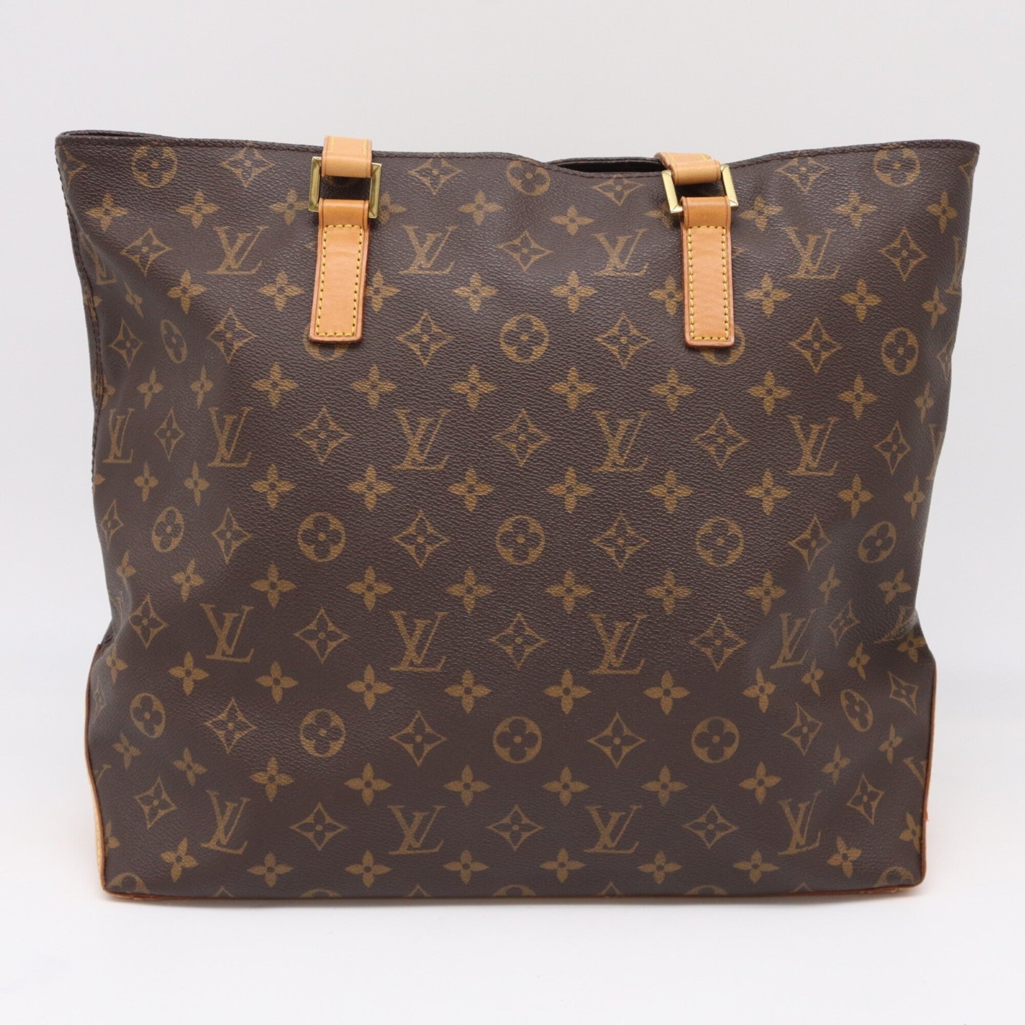 Louis Vuitton Beige Brown Coated Canvas Leather Handbag (Pre-Owned)