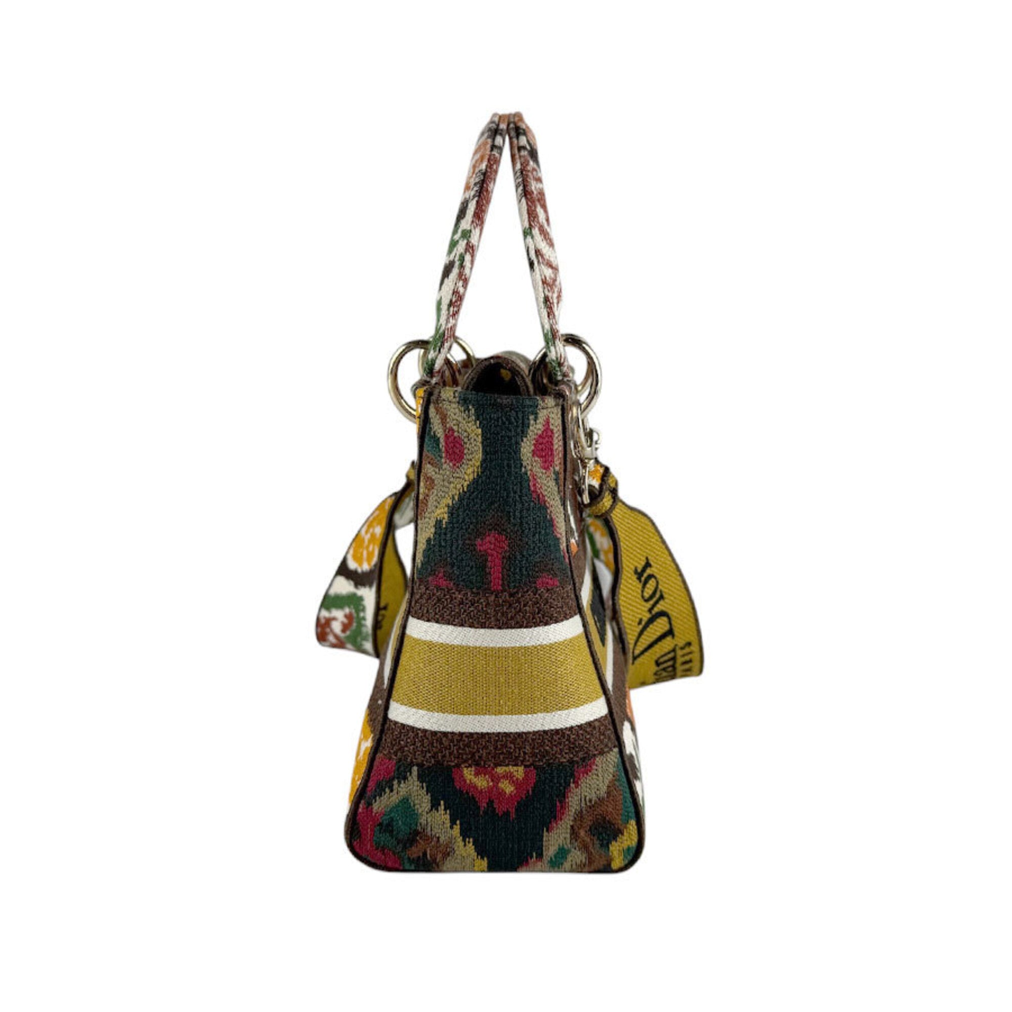 Christian Dior Brown Orange Canvas Handbag Shoulder Bag (Pre-Owned)