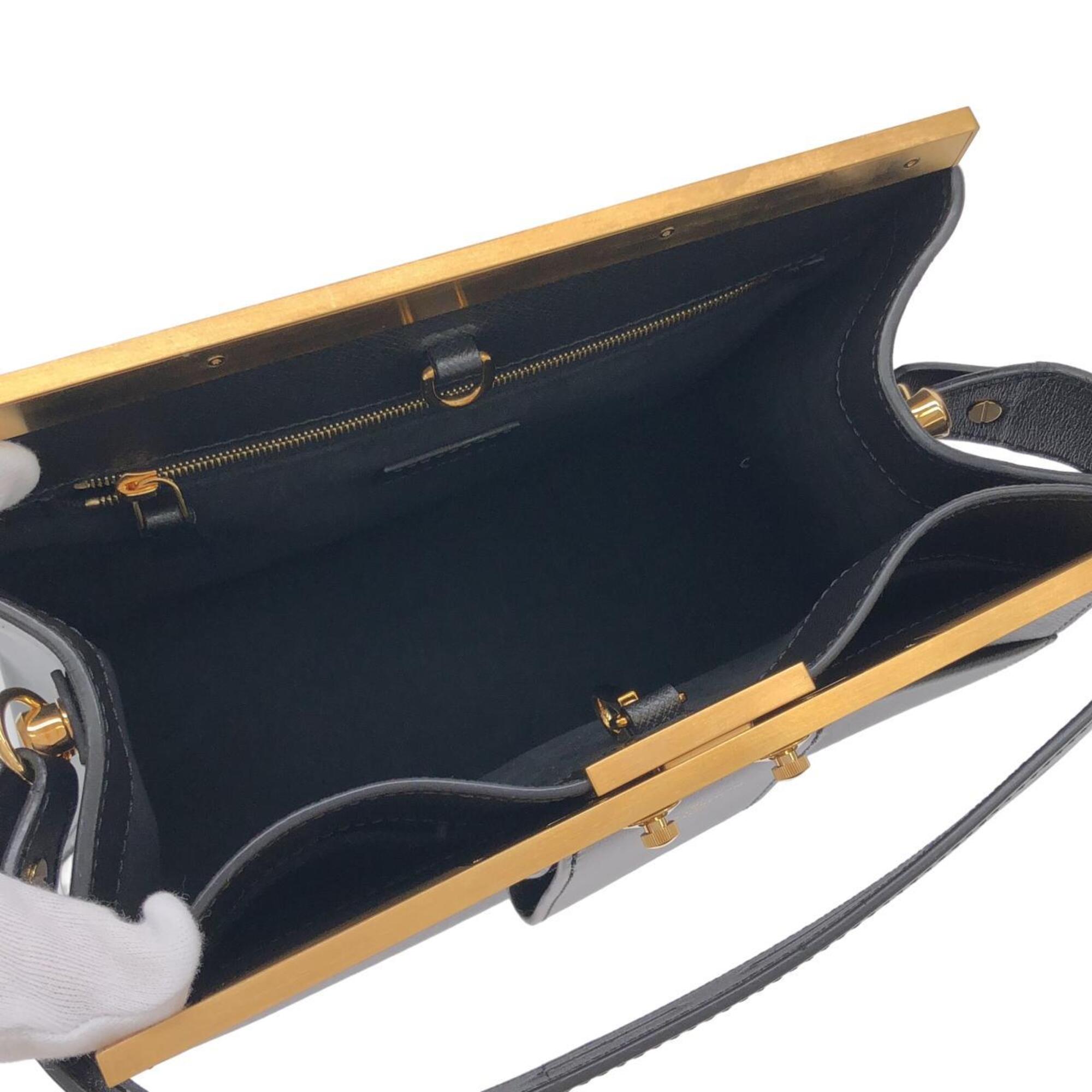 Louis Vuitton Black Leather Handbag (Pre-Owned)