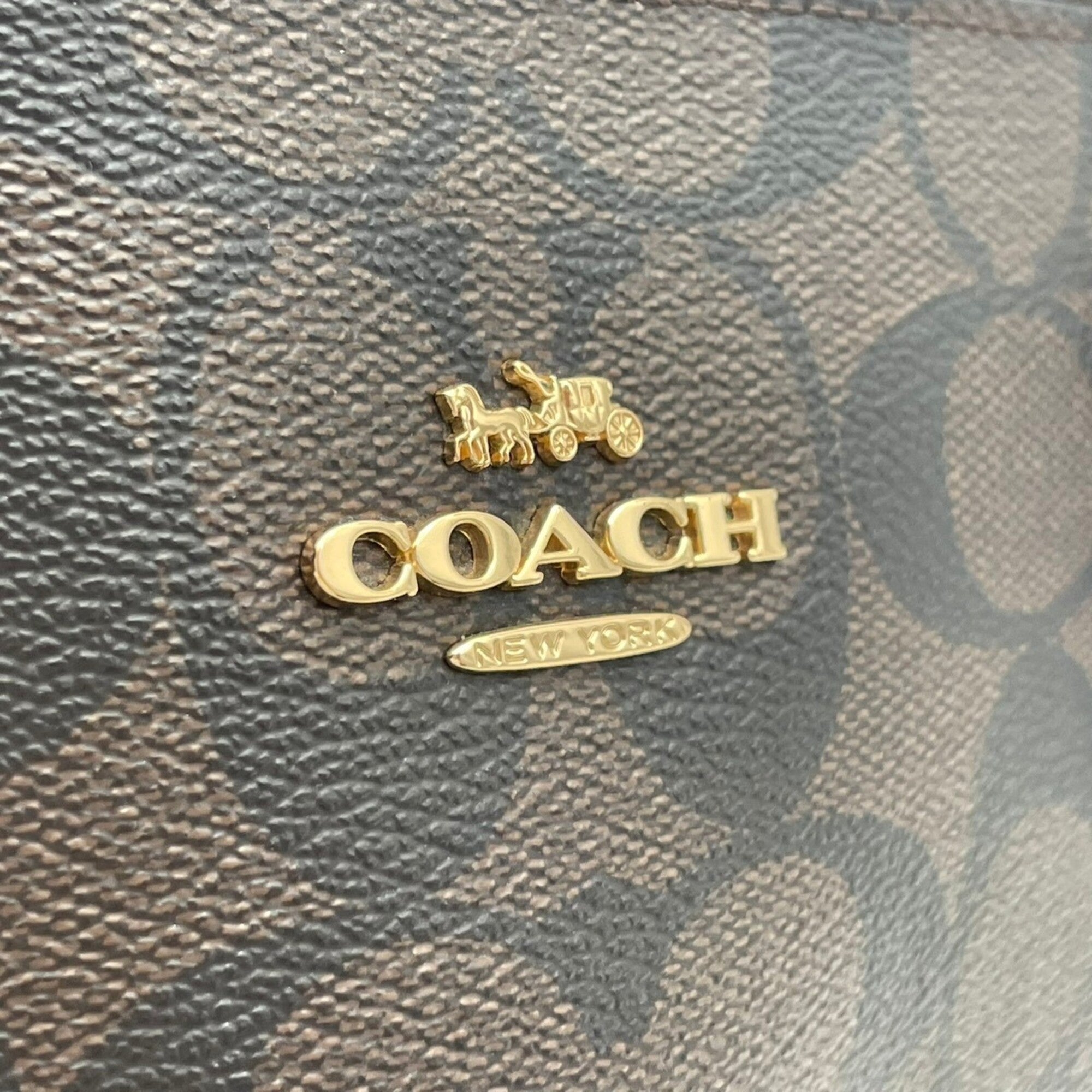 Coach Brown Purple Pvc Leather Handbag Tote Bag (Pre-Owned)