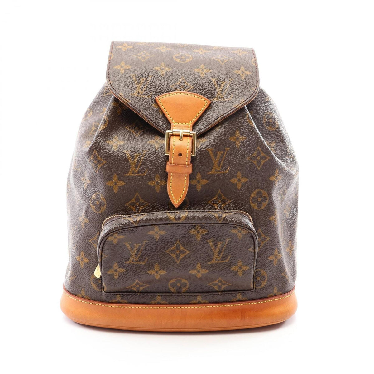 Louis Vuitton Brown Coated Canvas Leather Backpack Handbag (Pre-Owned)