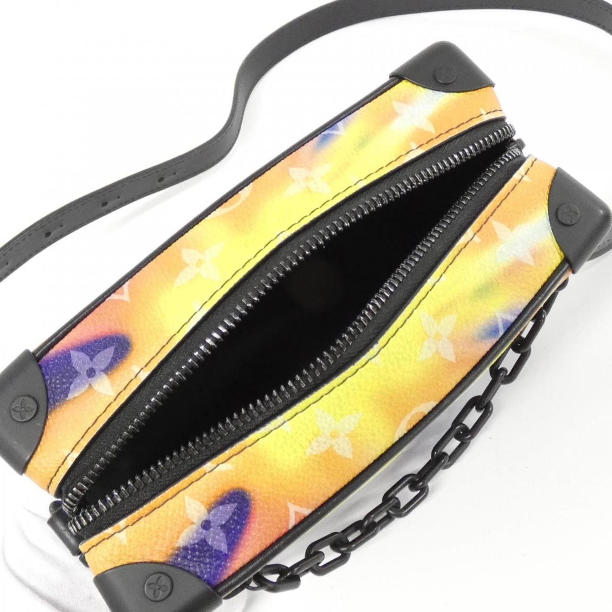 Louis Vuitton Black Blue Pink Coated Canvas Shoulder Bag (Pre-Owned)