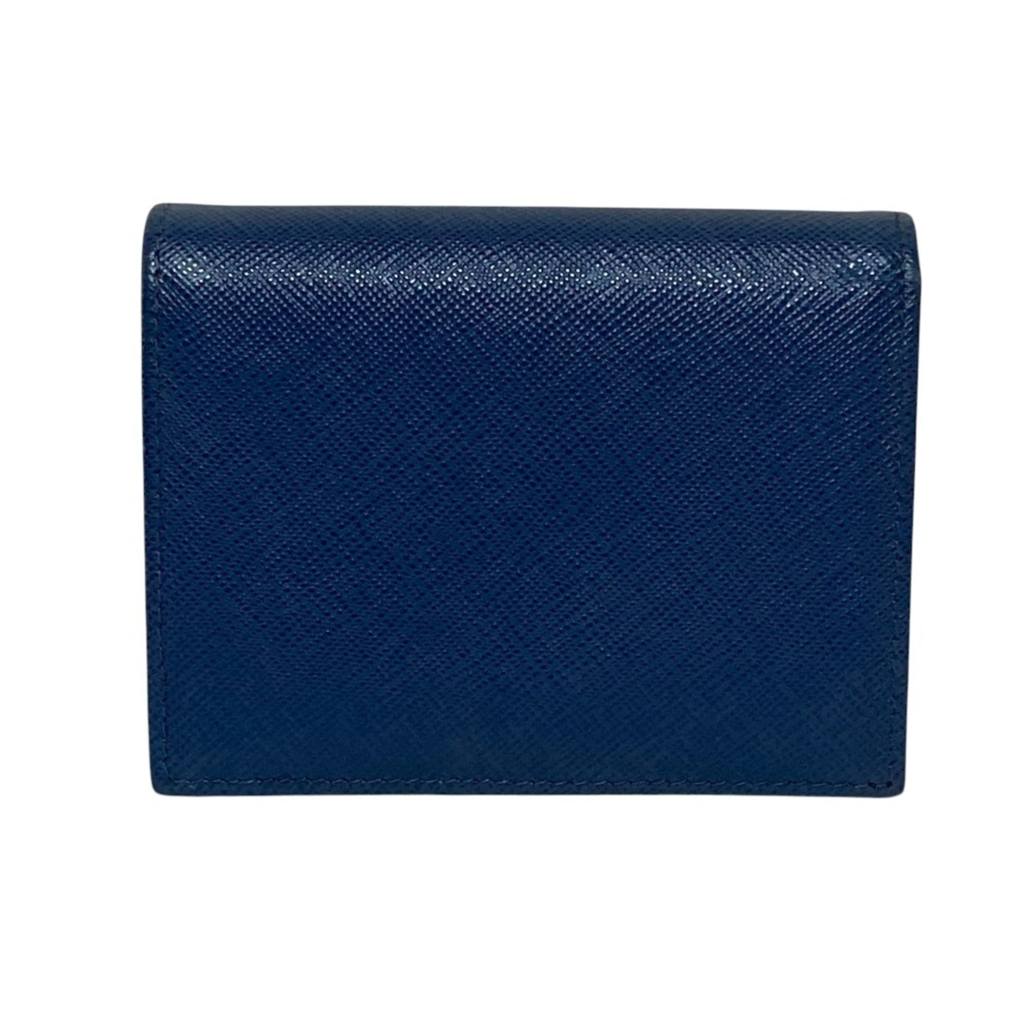 Prada Blue Leather Wallet (Bi-Fold) (Pre-Owned)