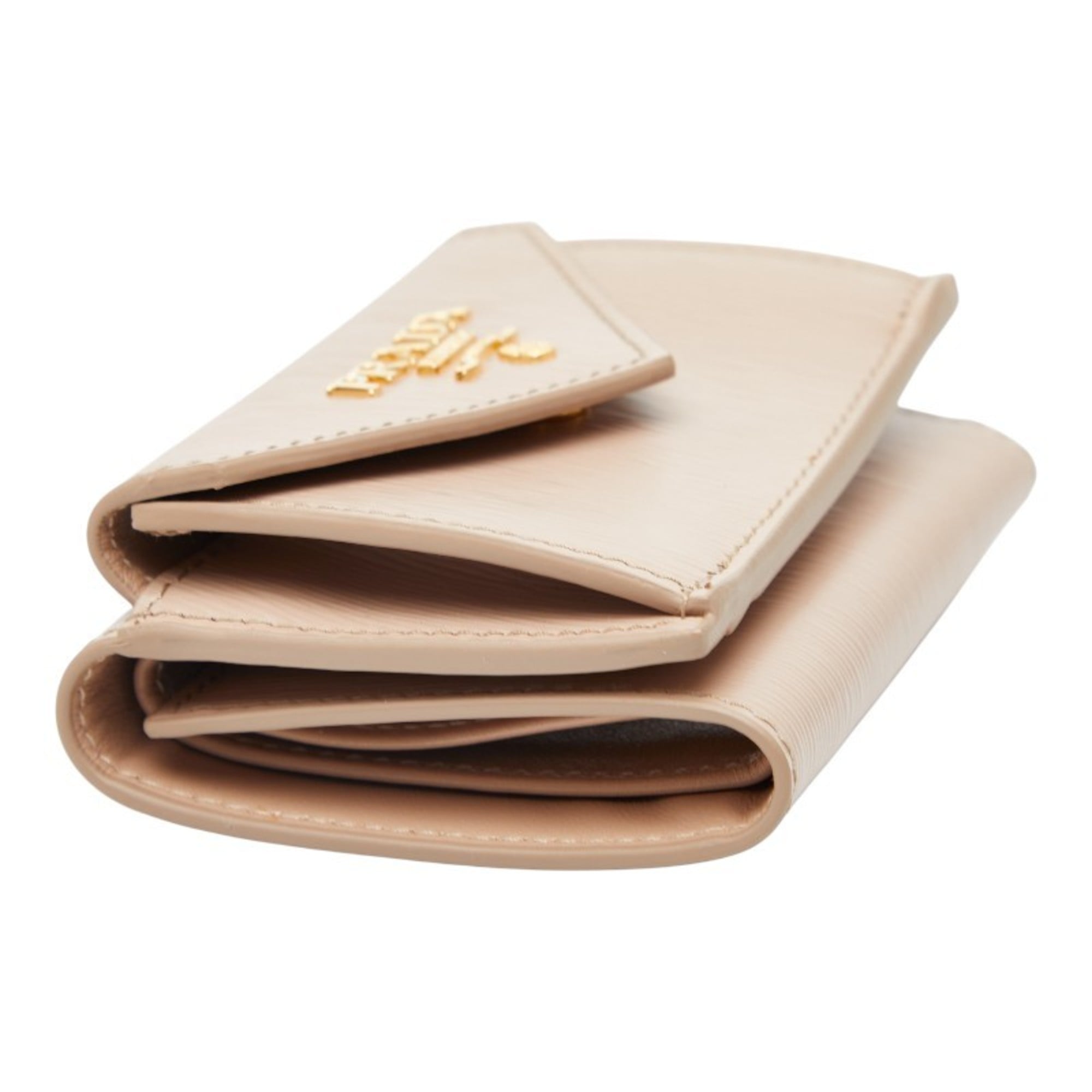 Prada Beige Leather Wallet (Tri-Fold) (Pre-Owned)
