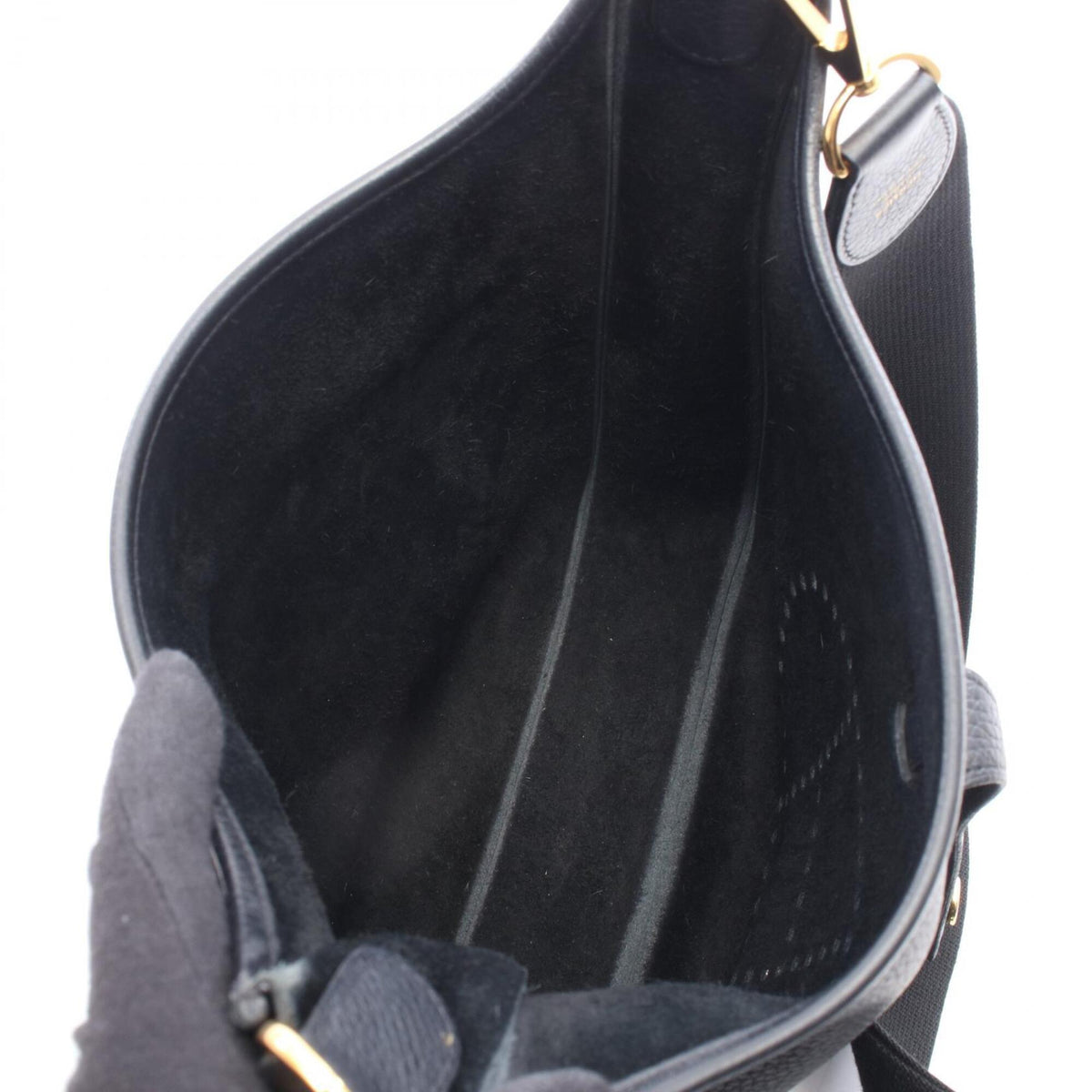 Hermes Black Taurillon Clemence Leather Handbag Shoulder Bag (Pre-Owned)