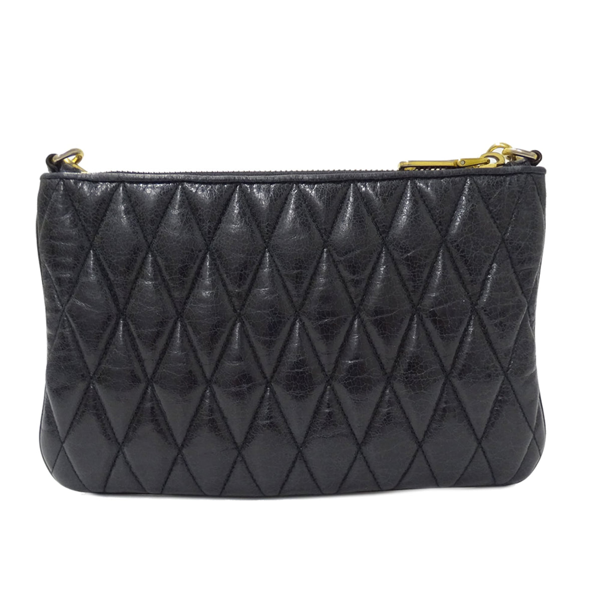 Miu Miu Black Leather Handbag Shoulder Bag (Pre-Owned)
