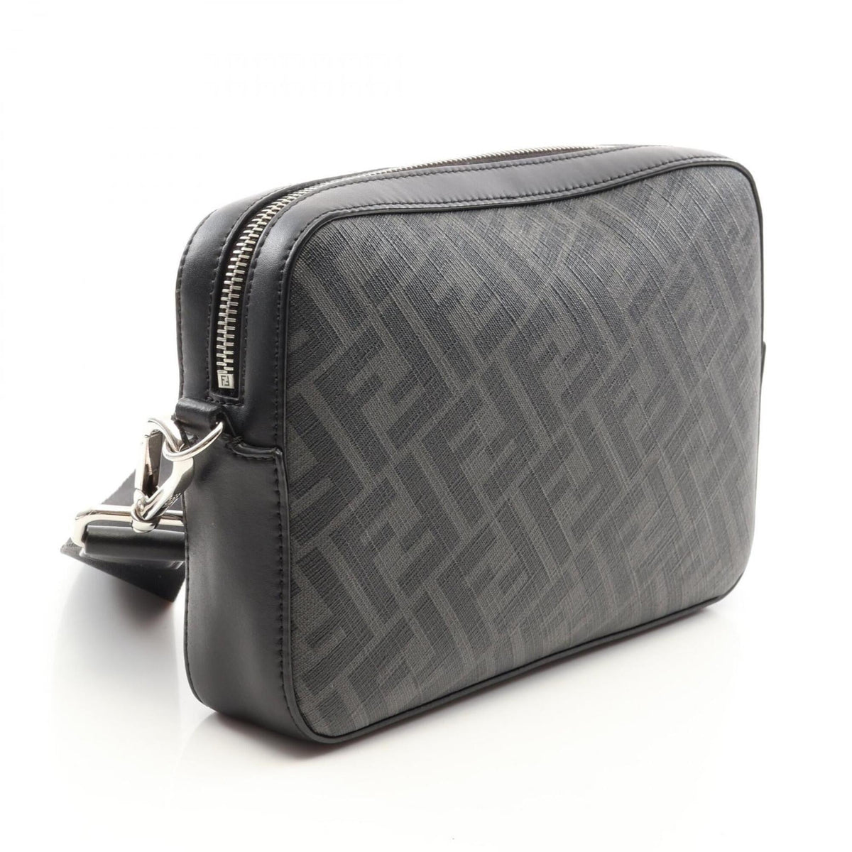 Fendi Black Gray Yellow Coated Canvas Leather Handbag Shoulder Bag (Pre-Owned)