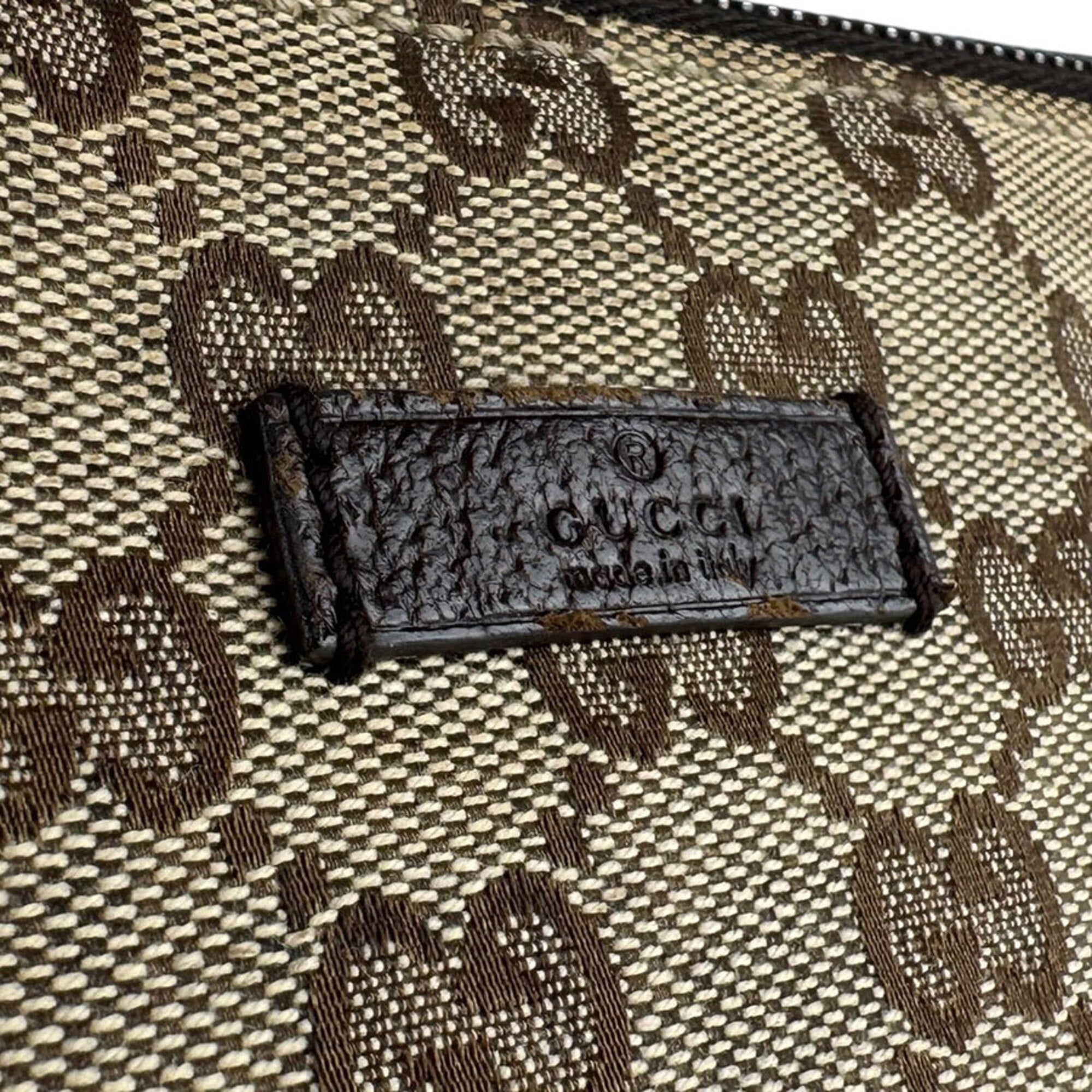 Gucci Brown Gg Canvas Leather Shoulder Bag (Pre-Owned)